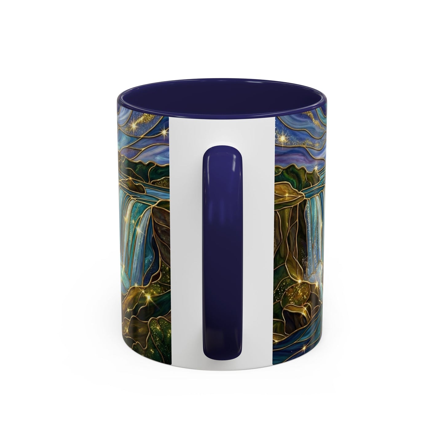 Faux Stained Glass Niagara Falls Mug, Waterfall Coffee Cup, Canada Souvenir Gift, Upstate New York Travel Memento, Nature Lover Tea Cup