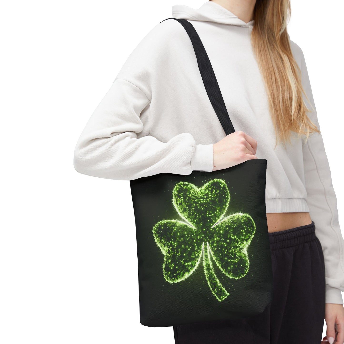 Lucky Shamrock Tote Bag, Green Clover Design Eco-Friendly Shoulder Bag For St. Patrick’s Day, Reusable Tote For Everyday Use And Gifts