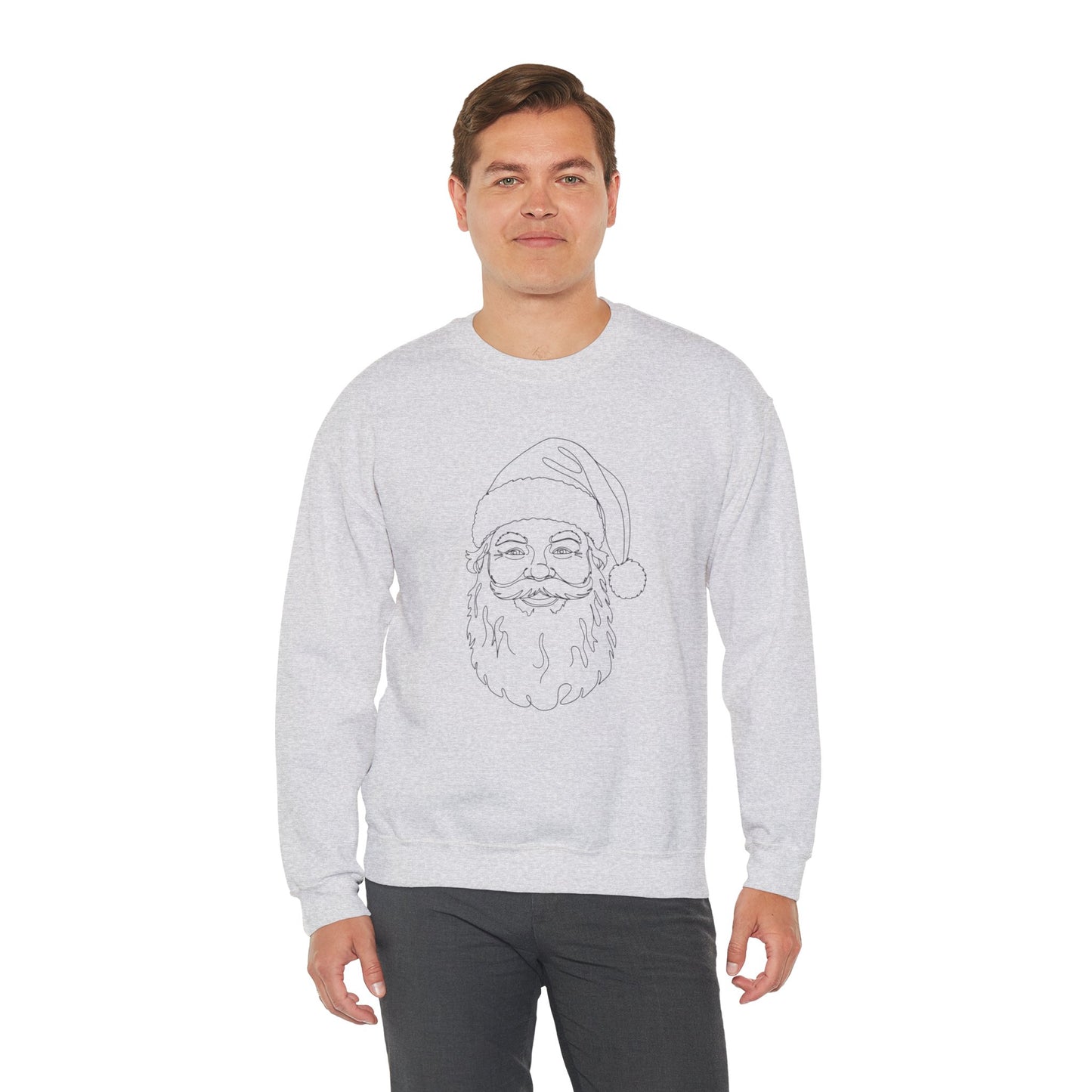 Minimalist Santa Sweatshirt | Modern Line Art Christmas Crewneck | Simple Holiday Sweater | Cozy Neutral Xmas Gift for Him or Her