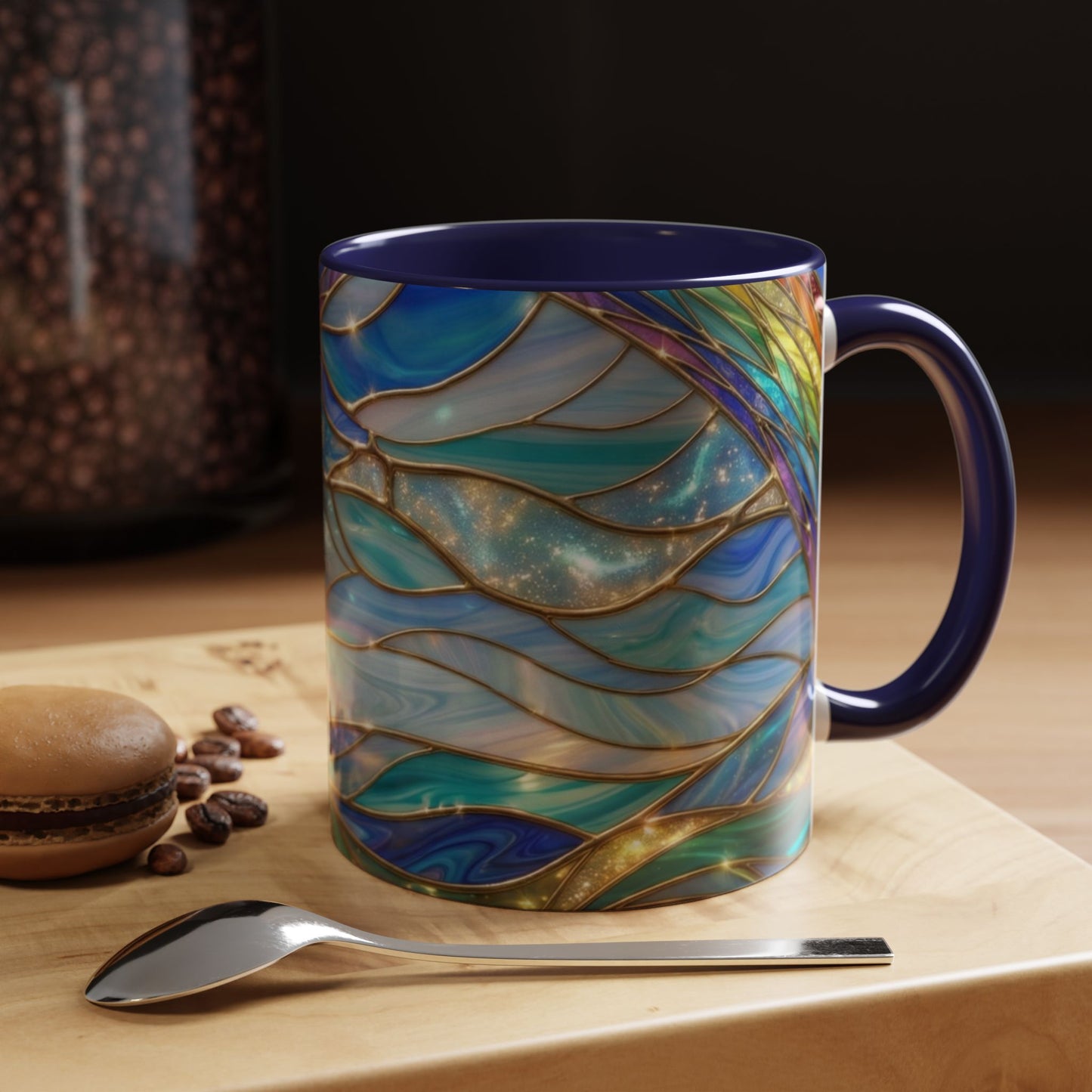Stained Glass Rainbow Mug, Pot Of Gold Coffee Cup, St Patricks Day Gift, Magical Fantasy Tea Cup, Lucky Irish Leprechaun, Colorful Art