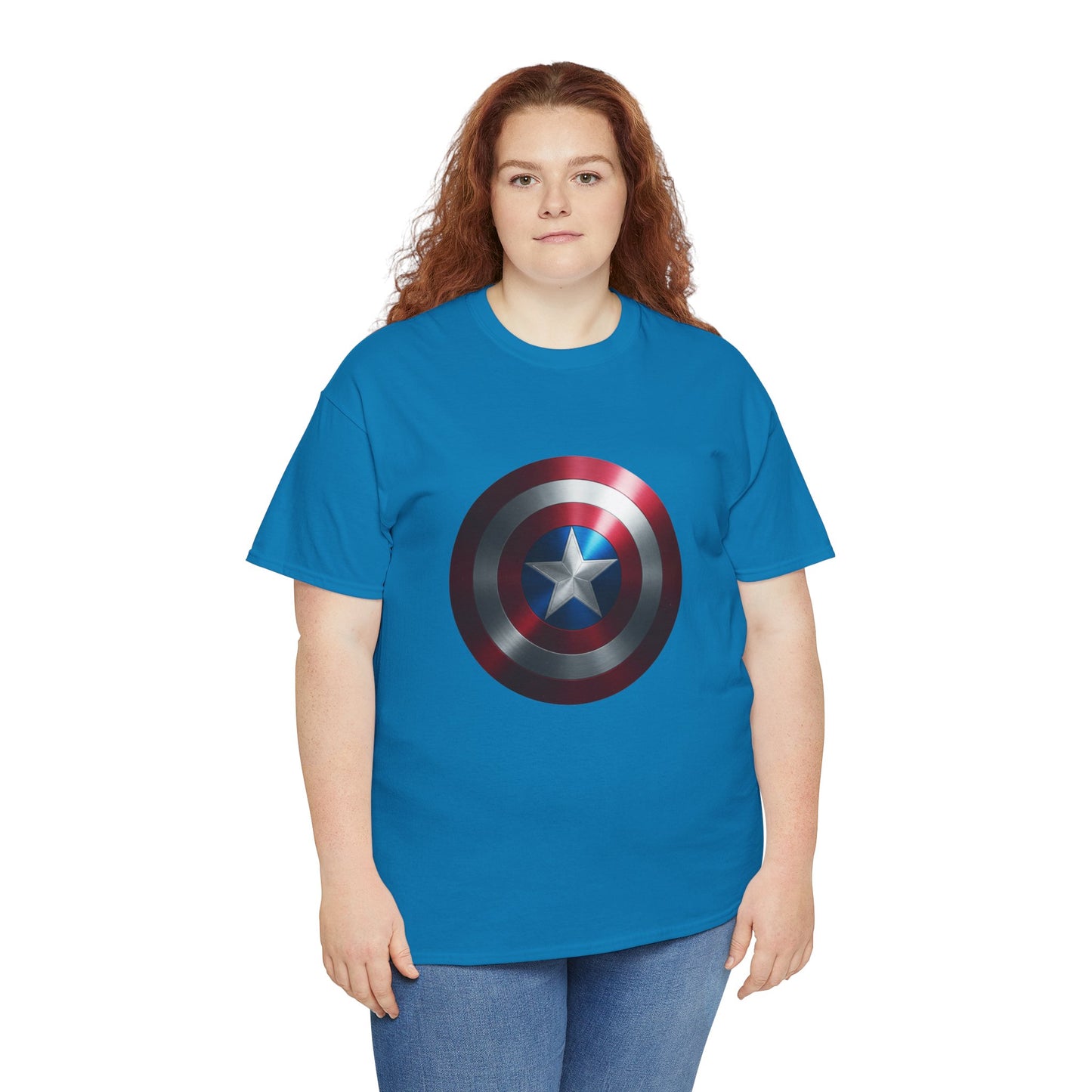 Patriotic Hero Shield Shirt – Star Emblem Graphic Tee – Super Soldier Gift – Comic Inspired Unisex Shirt – Cosplay Convention Top