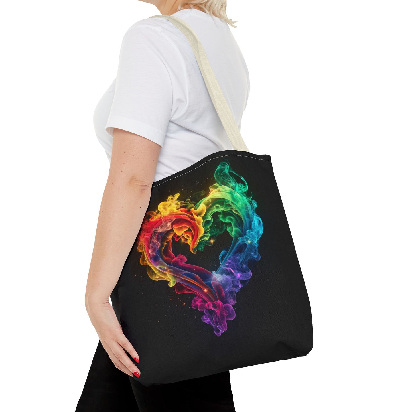 Colorful Smoke Heart Tote