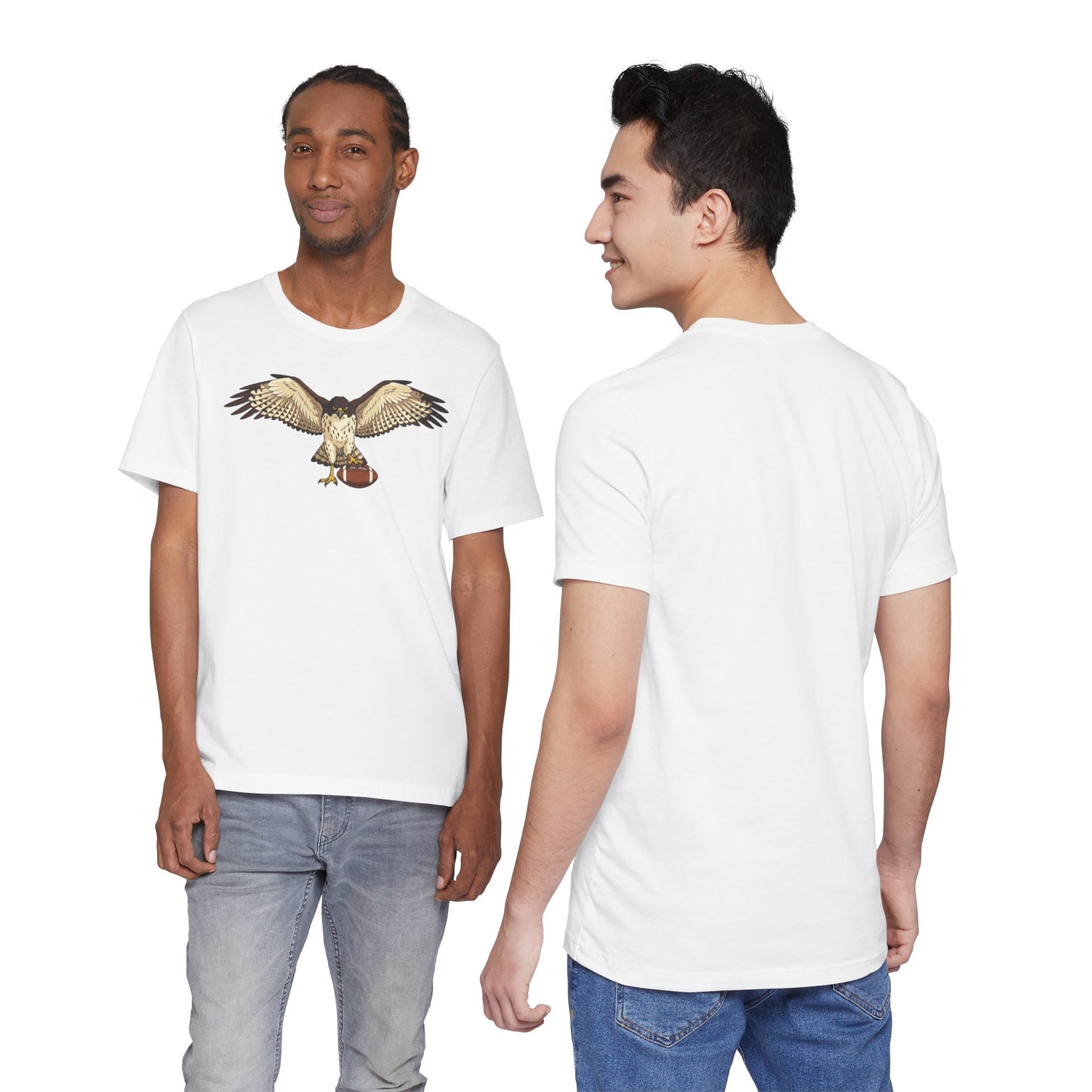 Hawk Football Shirt, Hawk Holding Football T Shirt, Football Mascot Tee, Bird Of Prey Shirt, Sports Fan Gift, Game Day Hawk Tee