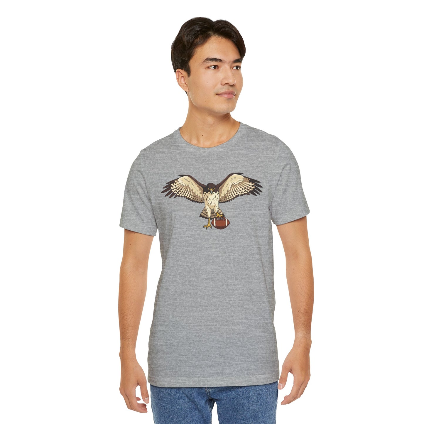 Hawk Football Shirt, Hawk Holding Football T Shirt, Football Mascot Tee, Bird Of Prey Shirt, Sports Fan Gift, Game Day Hawk Tee