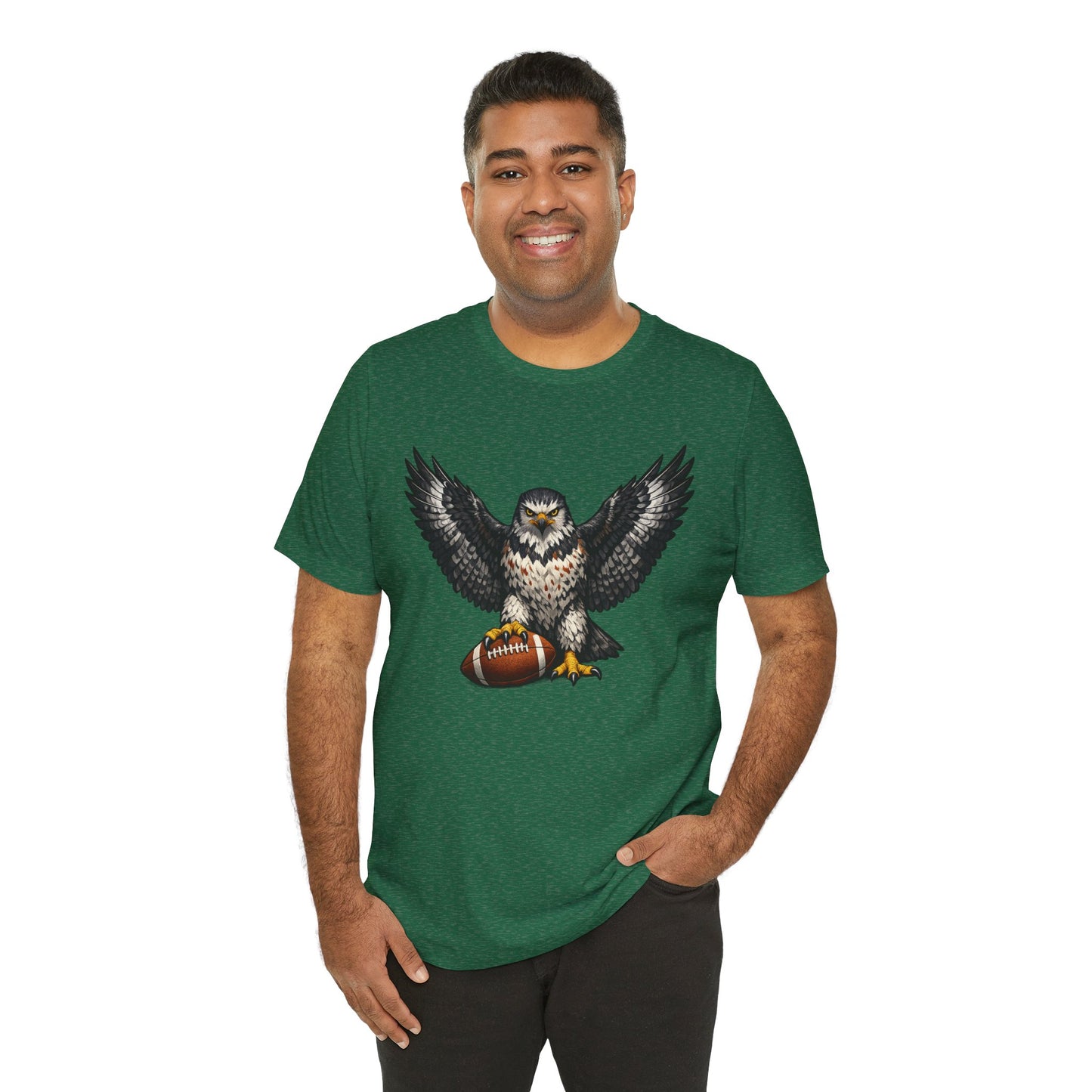 Hawk Football Shirt, Hawk Holding Football T Shirt, Hawk Mascot Tee, Football Bird Of Prey Shirt, Game Day Sports Tee, Hawk Fan Gift