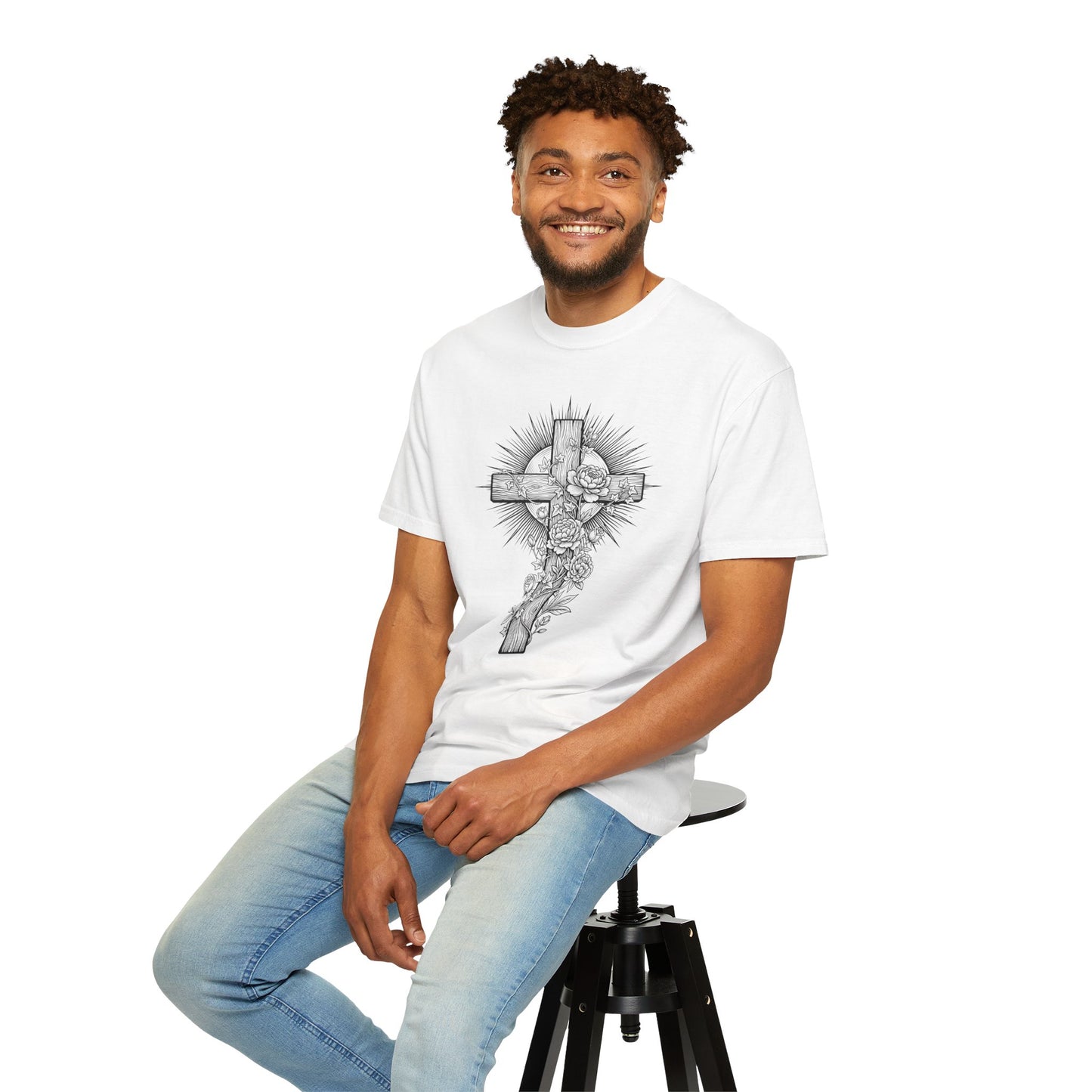 Christian Floral Cross Shirt, Boho Faith T-Shirt, Religious Botanical Tee, Wildflower Jesus Shirt, Easter Apparel, Christian Gifts