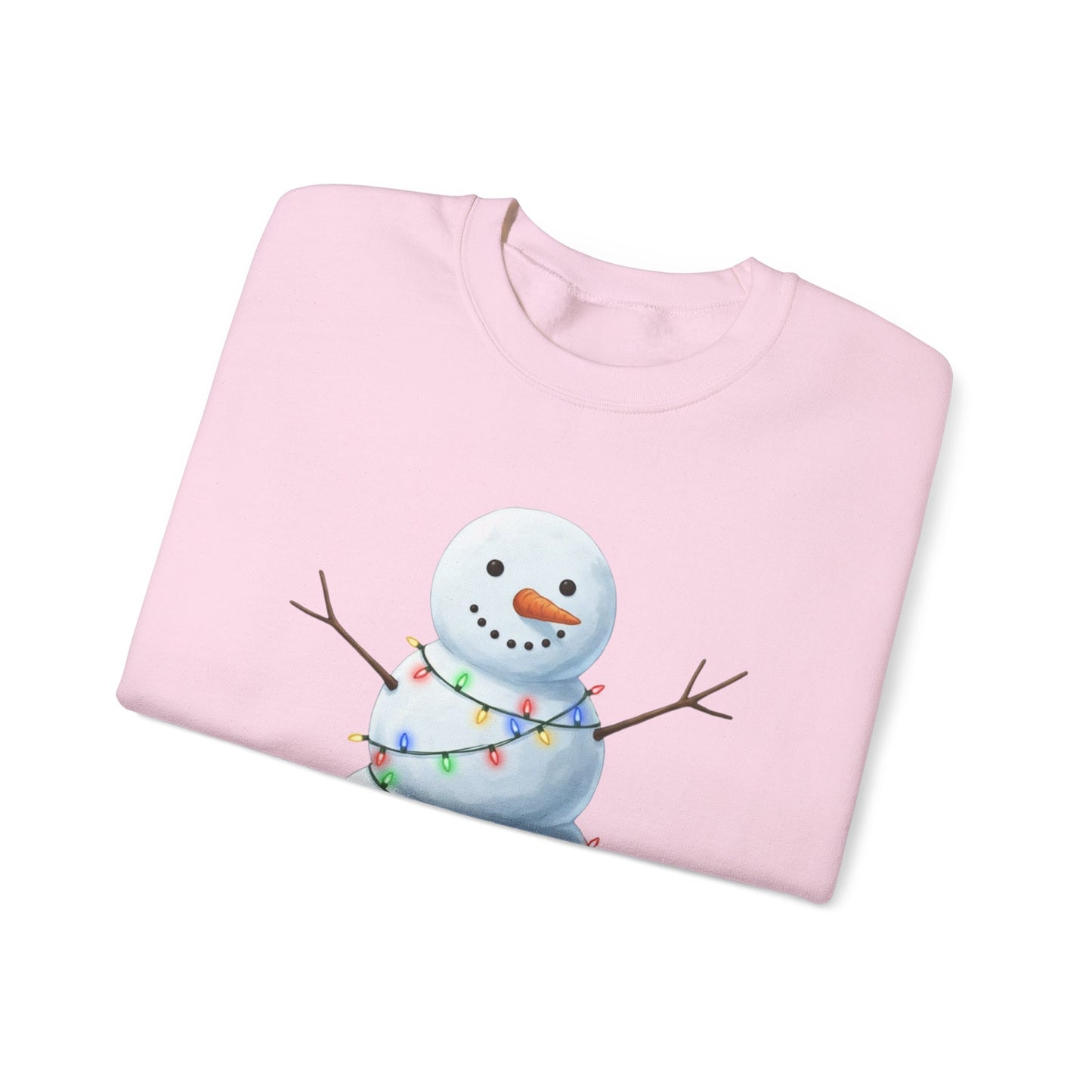Cute Snowman Christmas Sweatshirt, Holiday Snowman Lights Sweater, Winter Snowman Crewneck, Cozy Christmas Gift, Festive Holiday Shirt