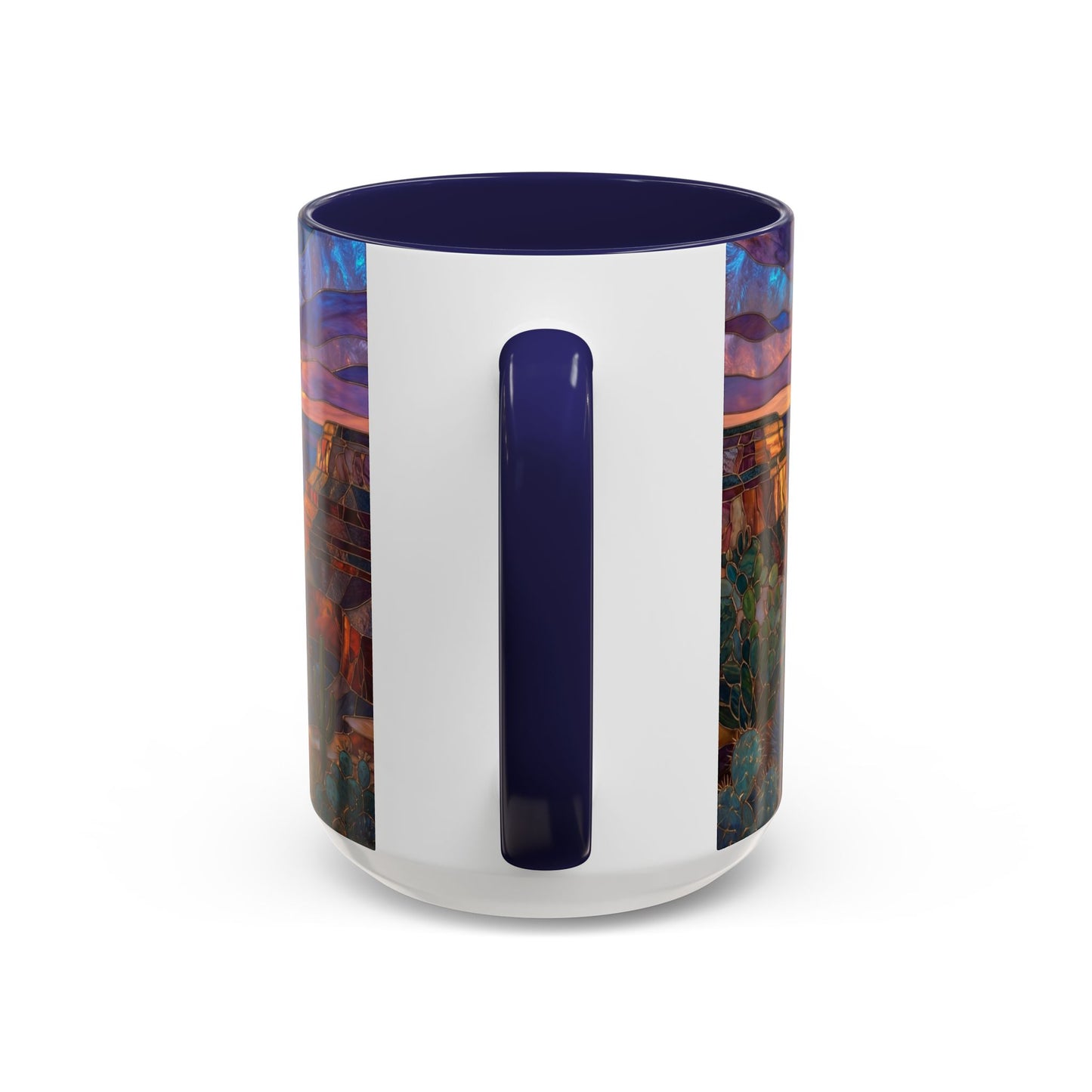 Stained Glass Grand Canyon Mug, Southwest Landscape Coffee Cup, Sunset Canyon Art Mug, Nature Gift For Hikers, Colorful Scenic Grand Canyon Illustration