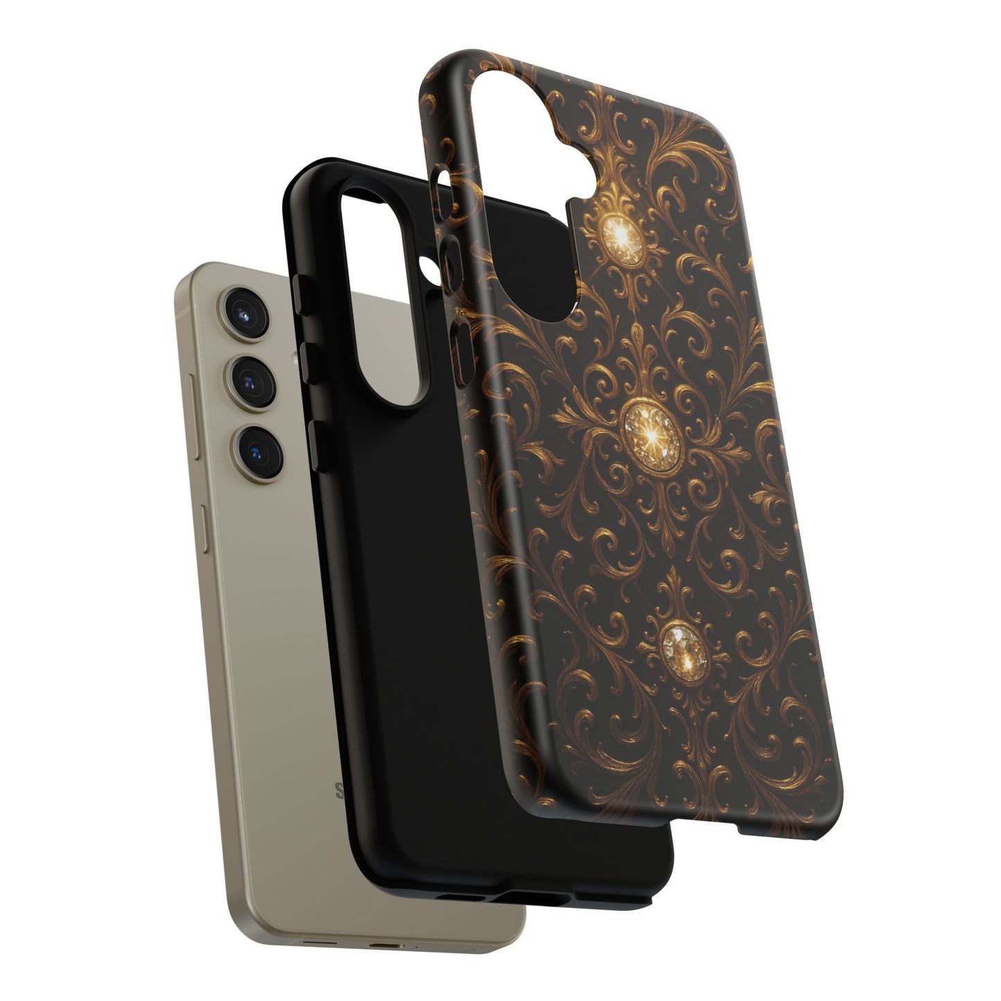 Luxury Baroque Samsung Case – Elegant Gold Ornate Floral Phone Cover for Galaxy