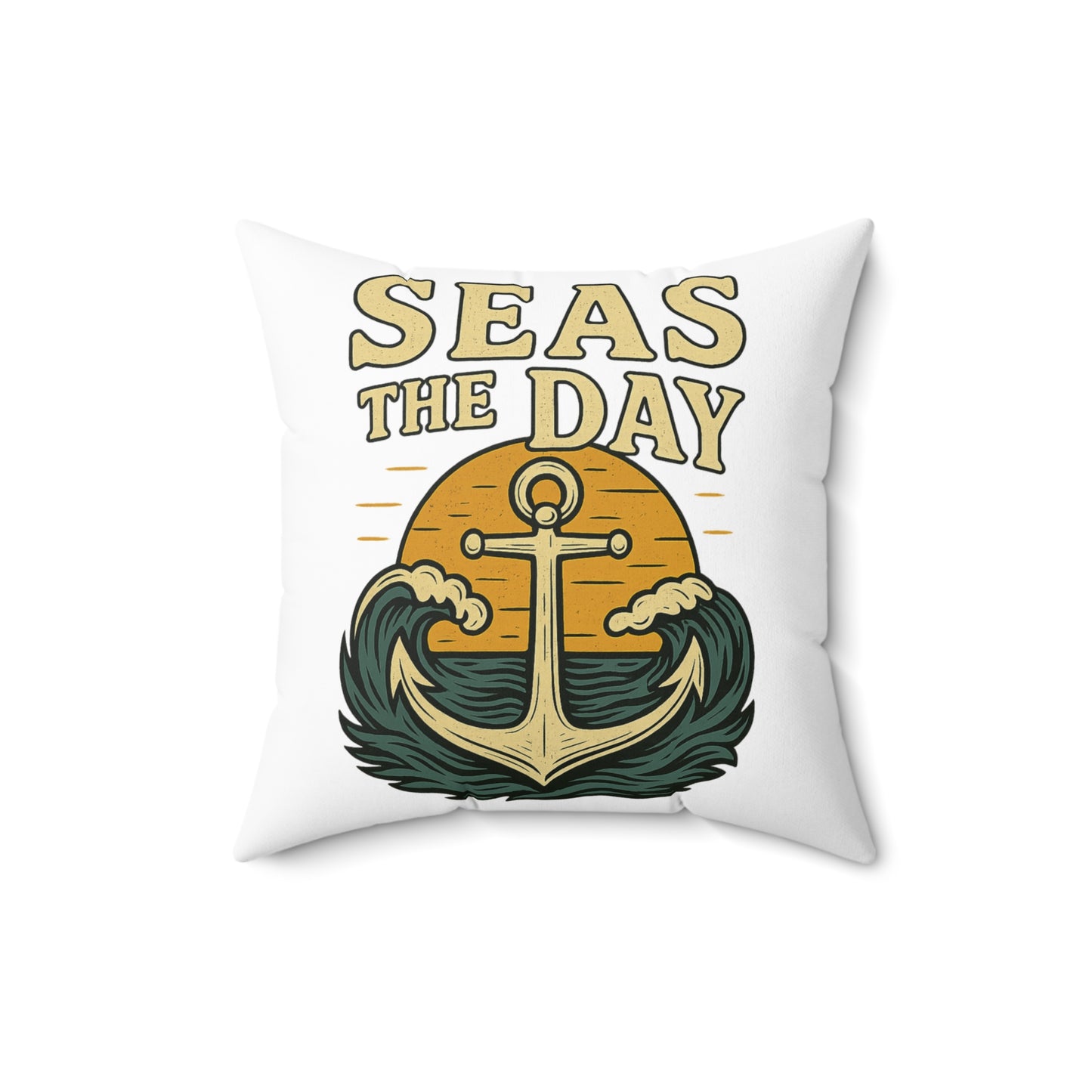Pillow Seas the Day Nautical Decor Ocean Themed Throw Pillow Decoration Beach Decor