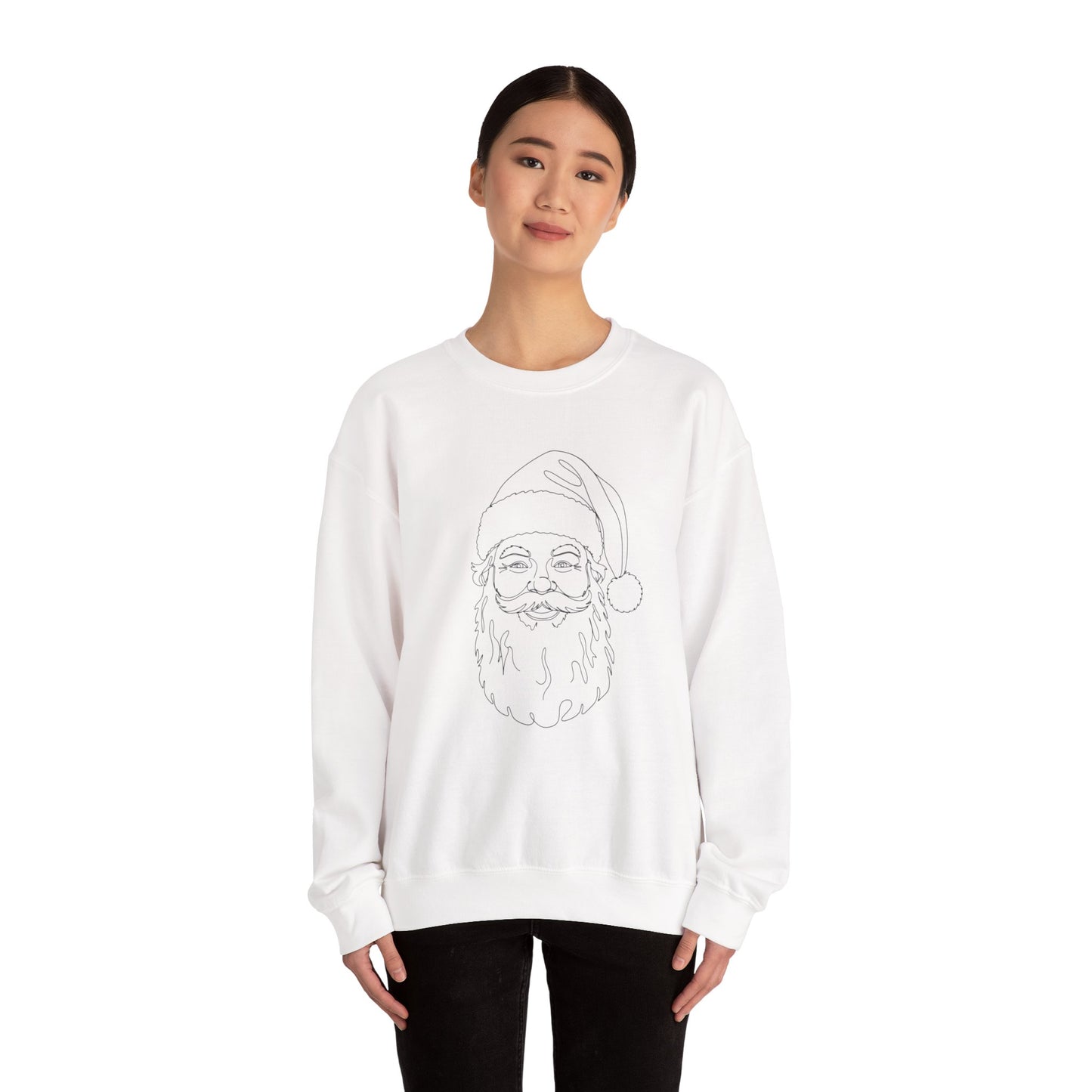 Minimalist Santa Sweatshirt | Modern Line Art Christmas Crewneck | Simple Holiday Sweater | Cozy Neutral Xmas Gift for Him or Her