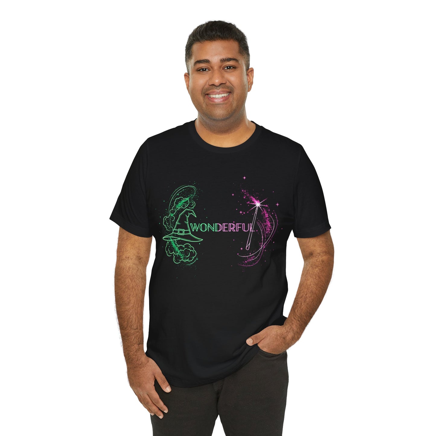 Wonderful Broadway Inspired T-Shirt, Magical Theater Graphic Tee, Green And Pink Sparkle Design, Unisex Gift For Musical Fans And Performers
