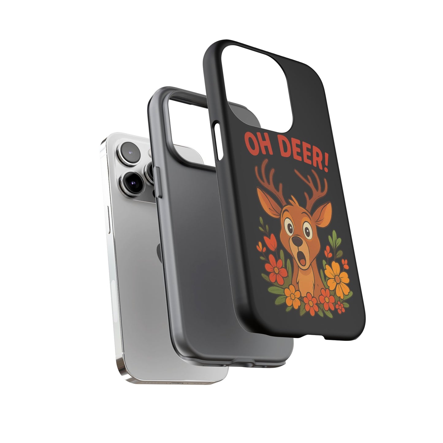 iPhone Case - Startled Deer 'Oh Deer' Nature Lover Phone Case Funny iPhone Accessory