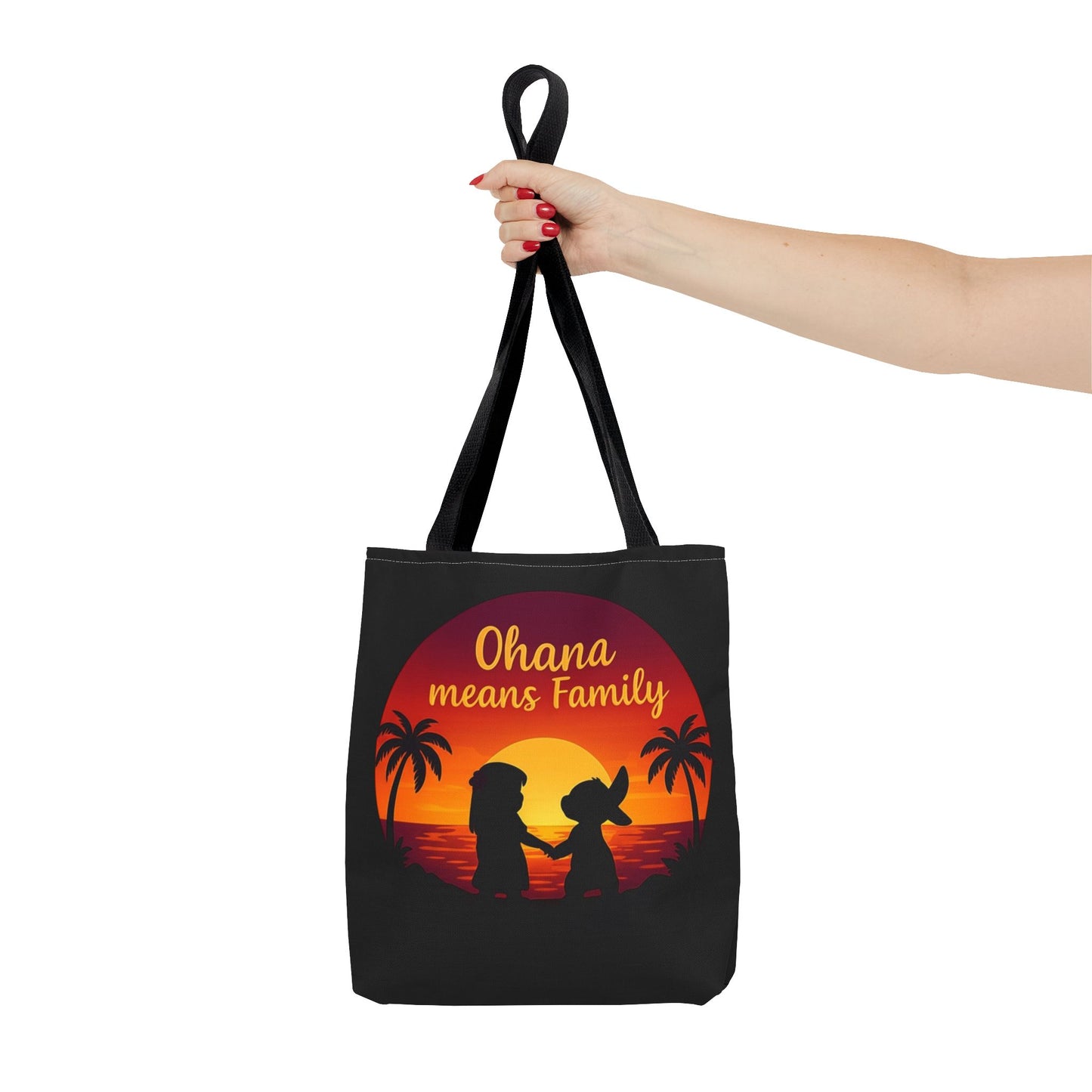 Ohana Means Family Tote Bag – Lilo and Stitch Inspired Bag, Hawaiian Quote, Disney Aesthetic Gift, Reusable Grocery or Beach Bag