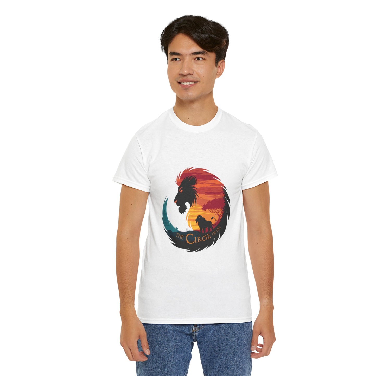The Circle of Life Lion Shirt – Sunset Safari Wildlife Graphic Tee – Inspirational Nature T-Shirt for Animal Lovers & Adventure Fans