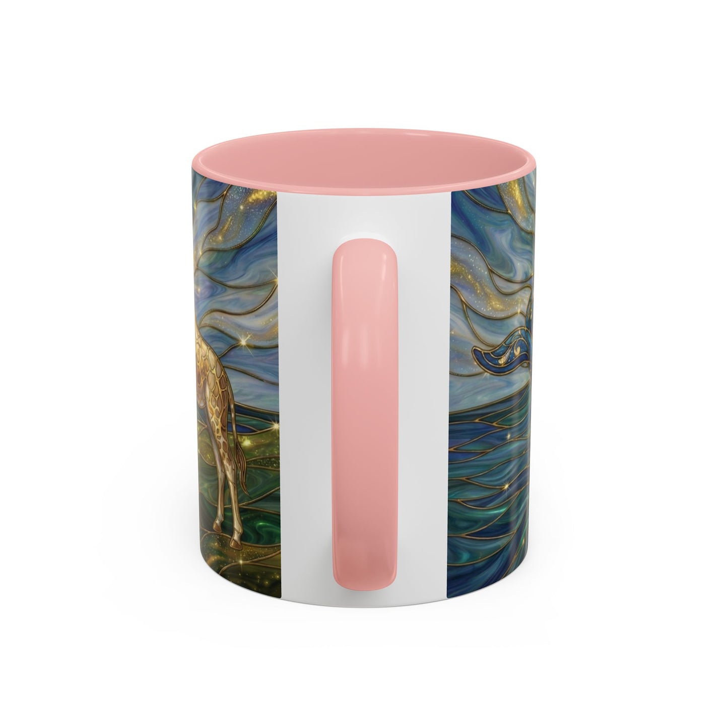 Whimsical Whale & Giraffe Accent Coffee Mug — Artistic Ocean-Sky Illustration (11/15oz)