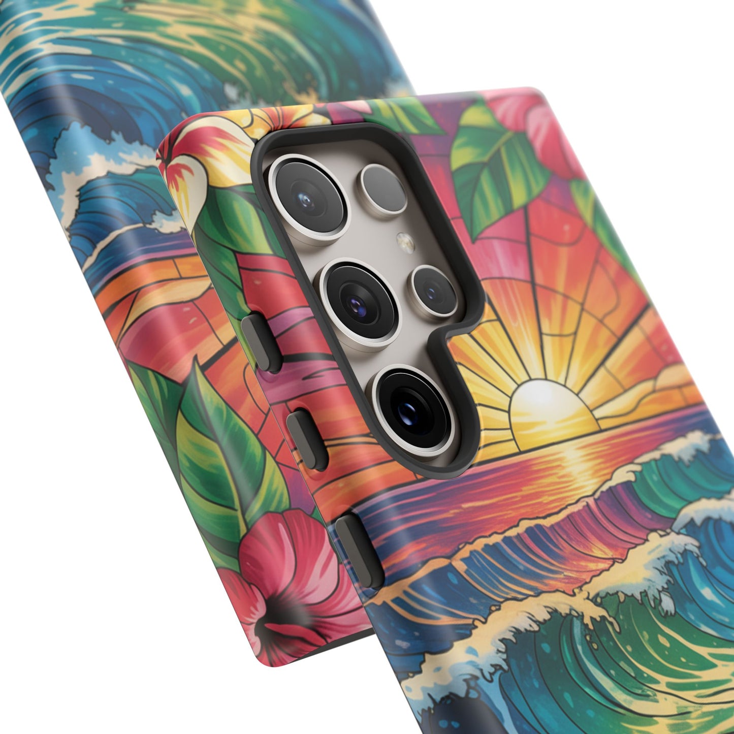 Samsung Galaxy Case Ohana Hawaiian Wave Phone Cover Sunset Tropical Beach Art Protective Case Gift for Samsung Lovers
