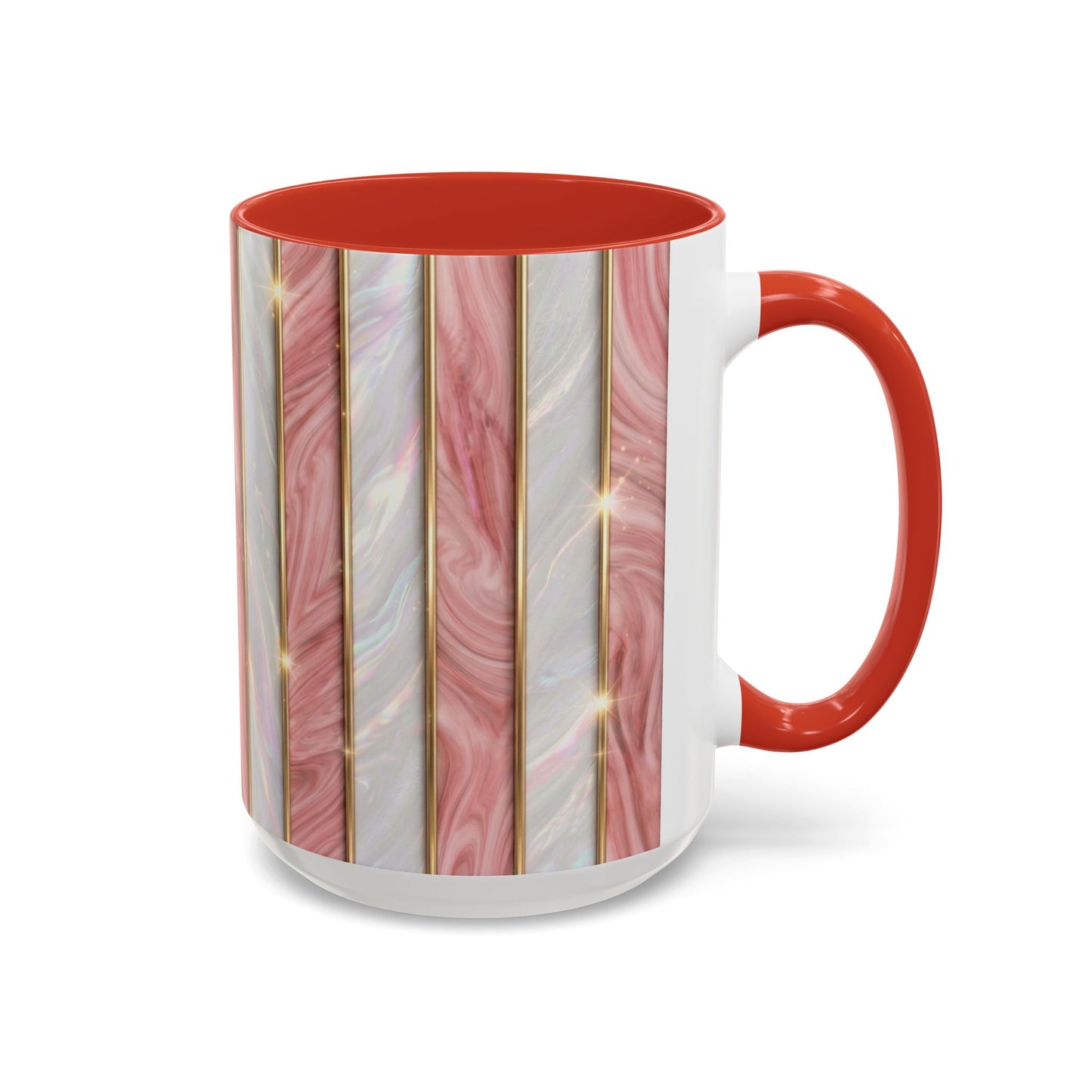 Pink Marble Coffee Mug, Gold Stripe Faux Agate Cup, Glam Desk Accessory, Elegant Tea Mug, Luxury Gift for Her, Chic Office Desk Decor