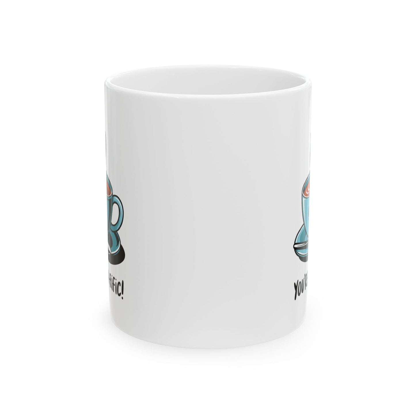 “You’re Tea-rific!” Tea Pun Mug | Cute Kawaii Tea Cup Mug | Funny Tea Lover Gift | Positive Vibes Ceramic Mug | Tea Time Kitchenware