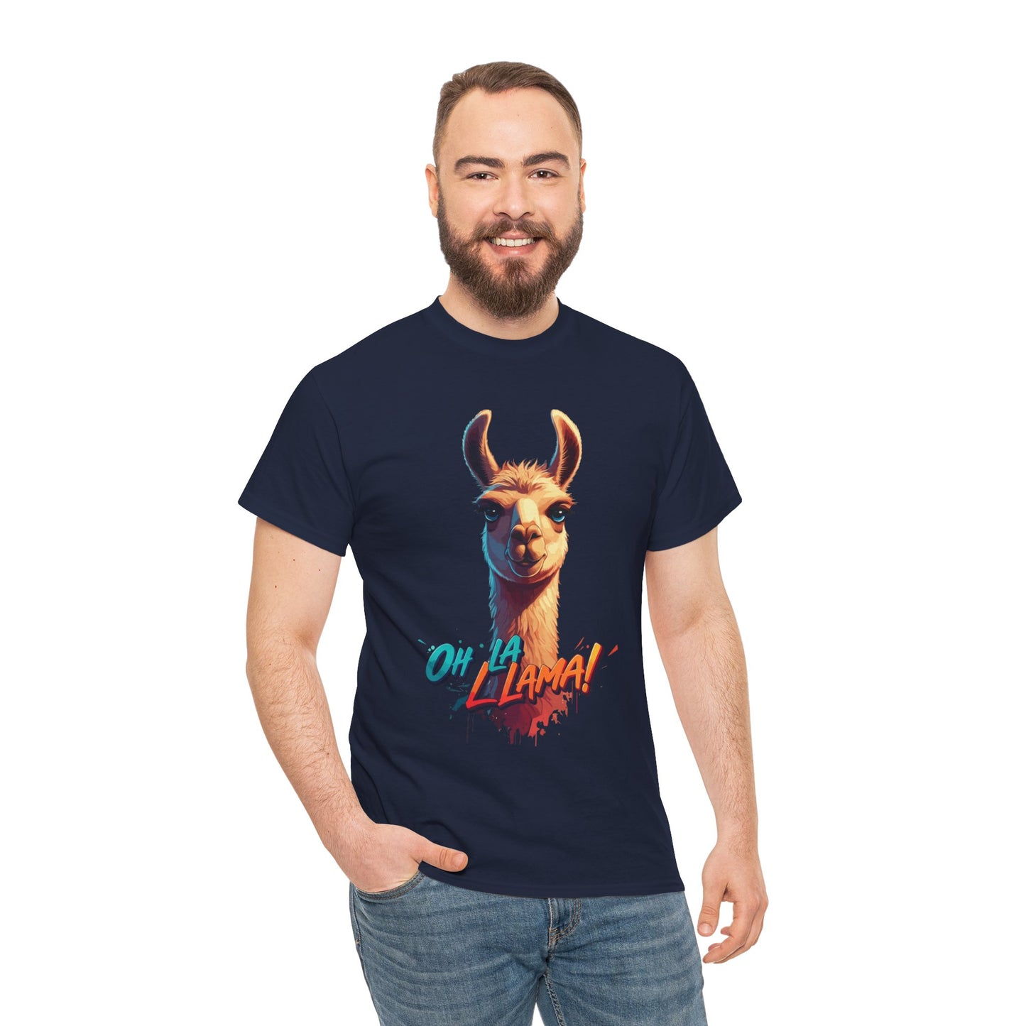 Oh la Llama Graphic Tee | Fun Llama T-Shirt, Cute Animal Lover Shirt, Llama Lover Gift, Quirky Party Tee, Trending Llama Fashion