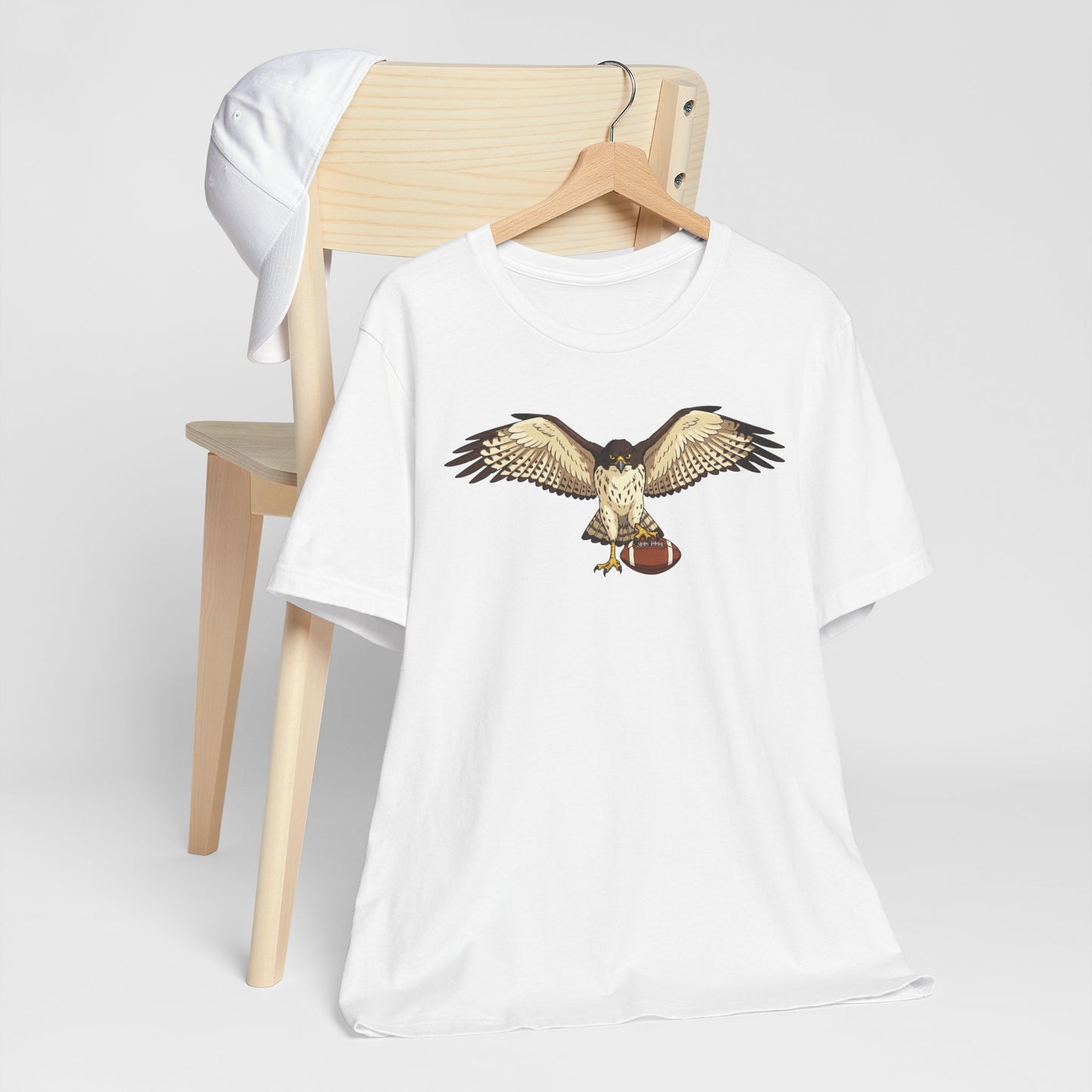 Hawk Football Shirt, Hawk Holding Football T Shirt, Football Mascot Tee, Bird Of Prey Shirt, Sports Fan Gift, Game Day Hawk Tee