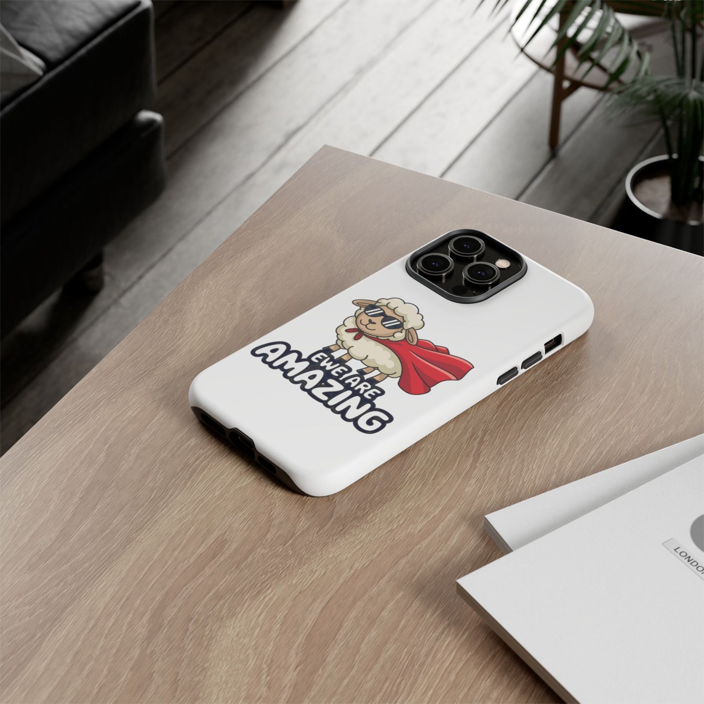 Funny iPhone Case - Cute Sheep Phone Cover - "Ewe Are Amazing" Animal Pun Gift - Motivational iPhone Case - Gift for Her or Him