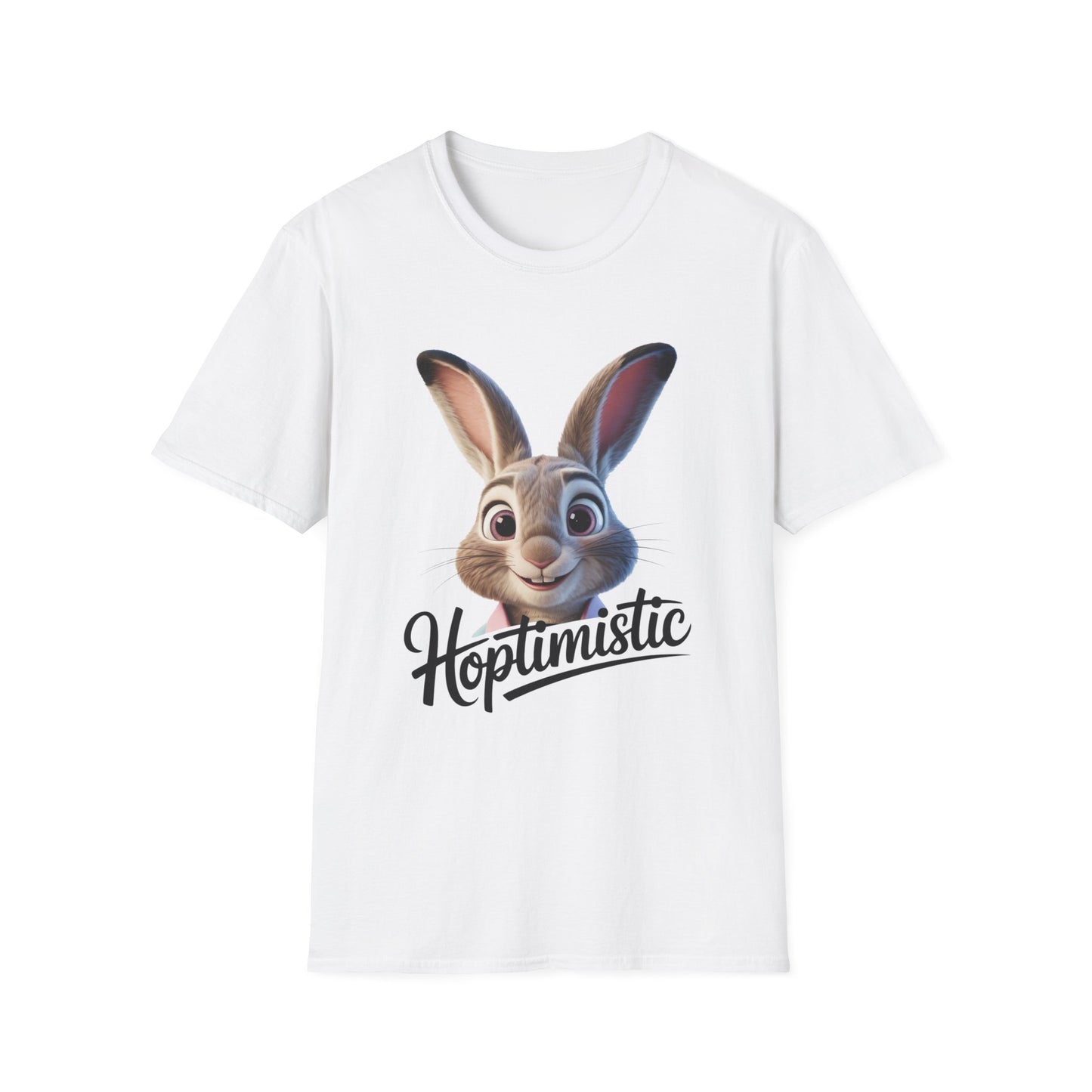Hoptimistic Bunny T-Shirt, Cute Rabbit Pun Shirt, Positive Quote Tee, Animal Lover Gift, Funny Motivational Top, Easter Or Everyday Wear