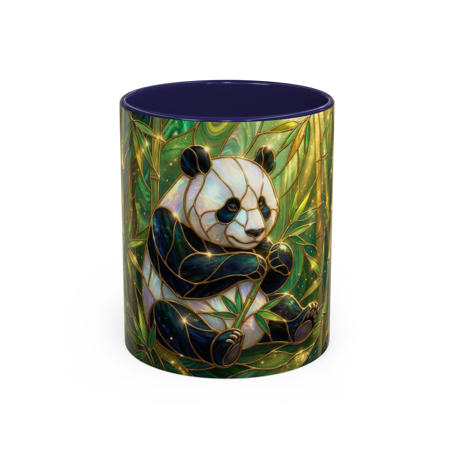 Stained Glass Panda Mug, Panda Coffee Mug, Bamboo Panda Cup, Cute Panda Gift, Nature Animal Mug, Wildlife Art Mug, Panda Lover Gift