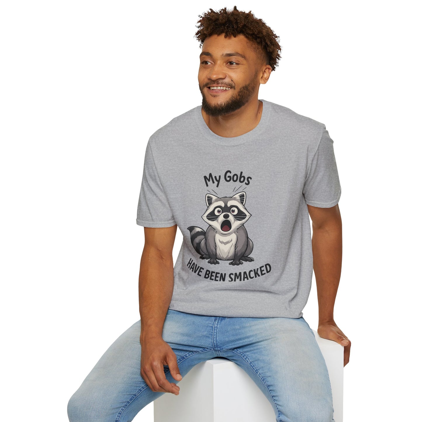 My Gobs Have Been Smacked Shirt, Funny Raccoon T Shirt, Gobsmacked Joke Tee, Meme Animal Shirt, Absurd Humor Graphic Tee