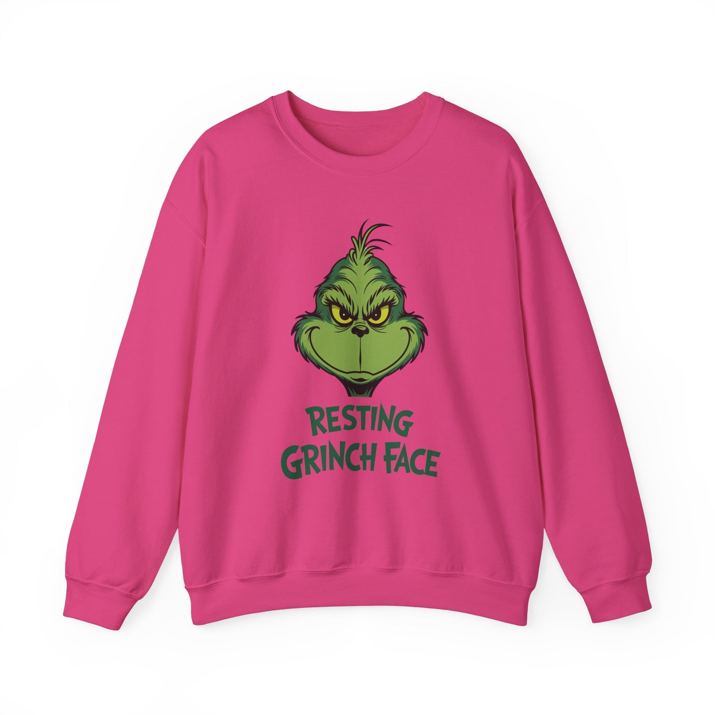 Resting Grinch Face Christmas Sweatshirt, Funny Holiday Sweater, Cozy Unisex Crewneck, Festive Grumpy Christmas Gift For Him Or Her