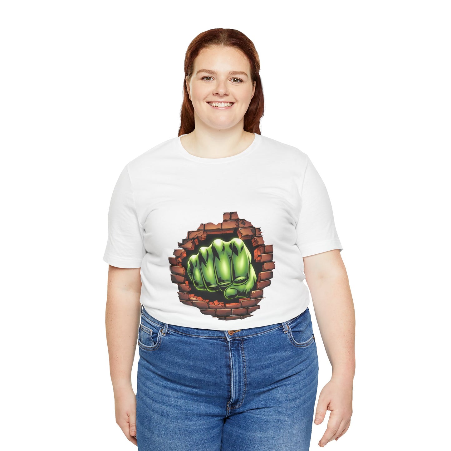 Green Hero Fist Graphic Tee – Superhero Shirt, Comic Pop Art, Gamer Gift, Y2K Dopamine Aesthetic, Funny Nerd Fashion, Unisex T‑shirt