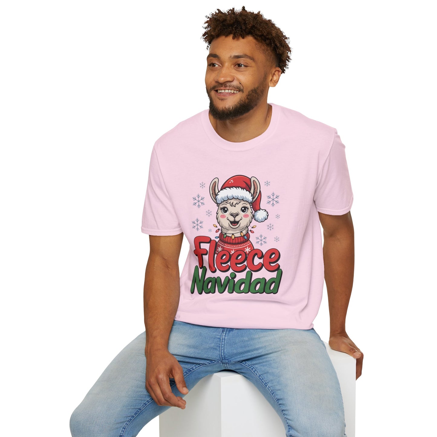Fleece Navidad Llama Christmas Shirt, Funny Llama Xmas Tee, Cute Holiday Pun Shirt, Fuzzy Llama Santa Sweater Shirt, Christmas Gift Tee