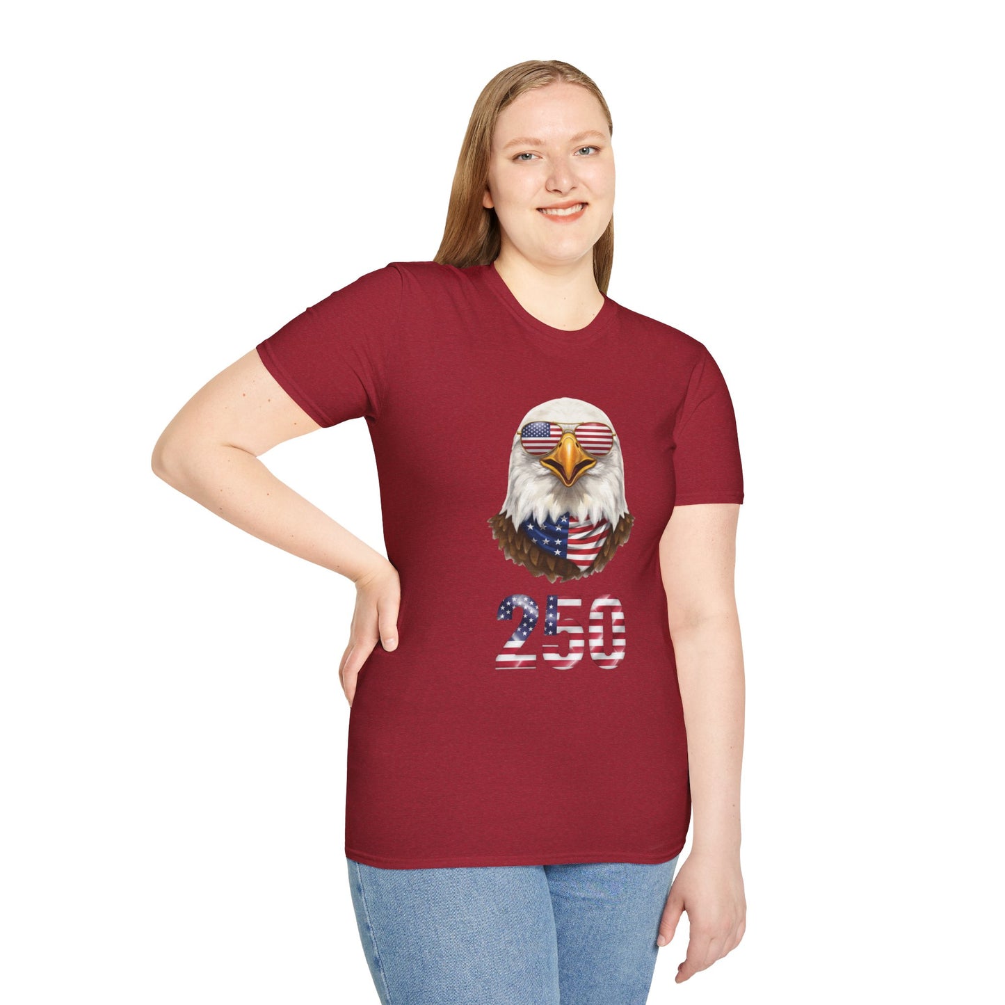 America 250 Eagle Shirt, Patriotic Bald Eagle Tee, USA Flag Sunglasses Shirt, 250th Anniversary Tee, 4th of July Shirt, American Pride Tee