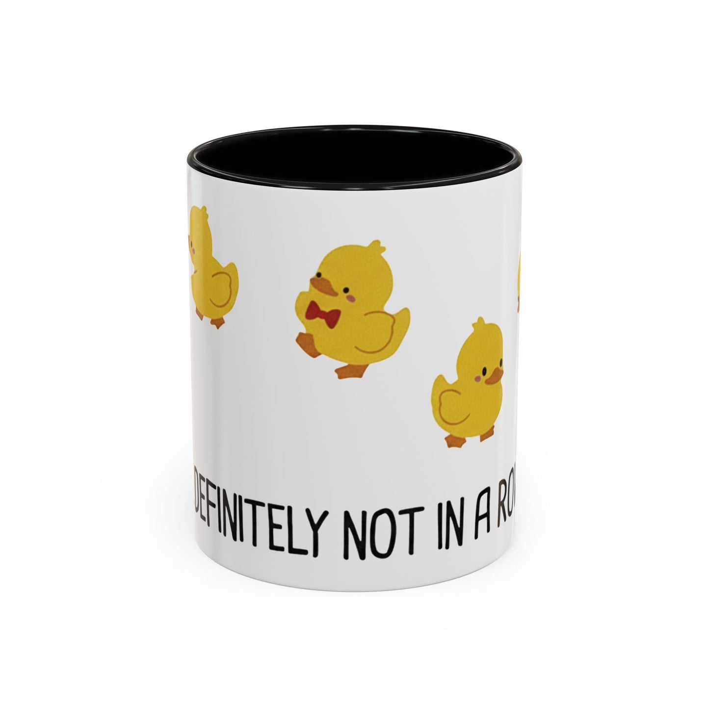 Funny Duck Mug, Cute Chick Coffee Cup, “Definitely Not In A Row” Mug, Cute Animal Lover Gift, Humor Tea Cup, Yellow Duck Kitchenware