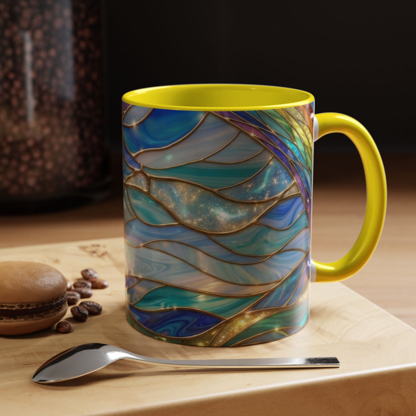 Stained Glass Rainbow Mug, Pot Of Gold Coffee Cup, St Patricks Day Gift, Magical Fantasy Tea Cup, Lucky Irish Leprechaun, Colorful Art