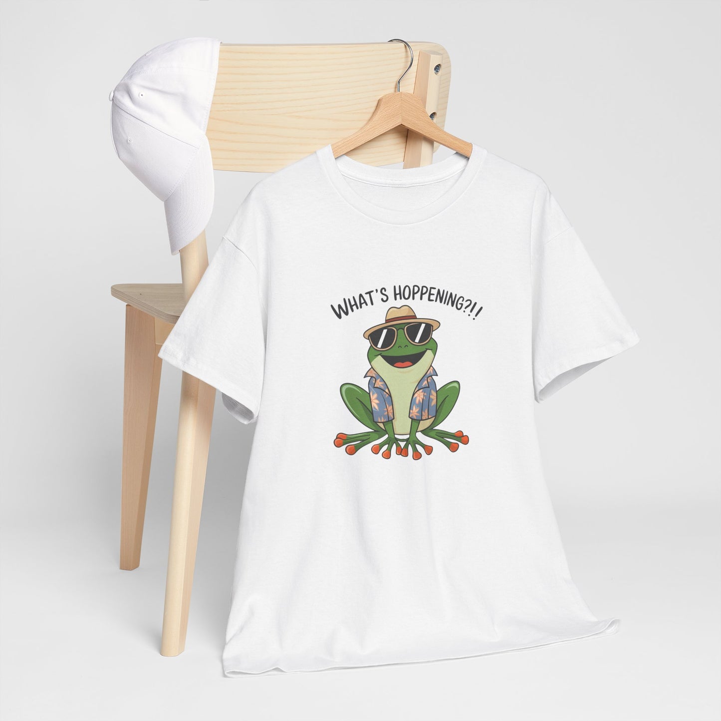 Funny Frog Shirt | What’s Hoppening T-Shirt | Cool Frog Graphic Tee | Amphibian Dad Joke Shirt | Cottagecore Animal Lover Gift