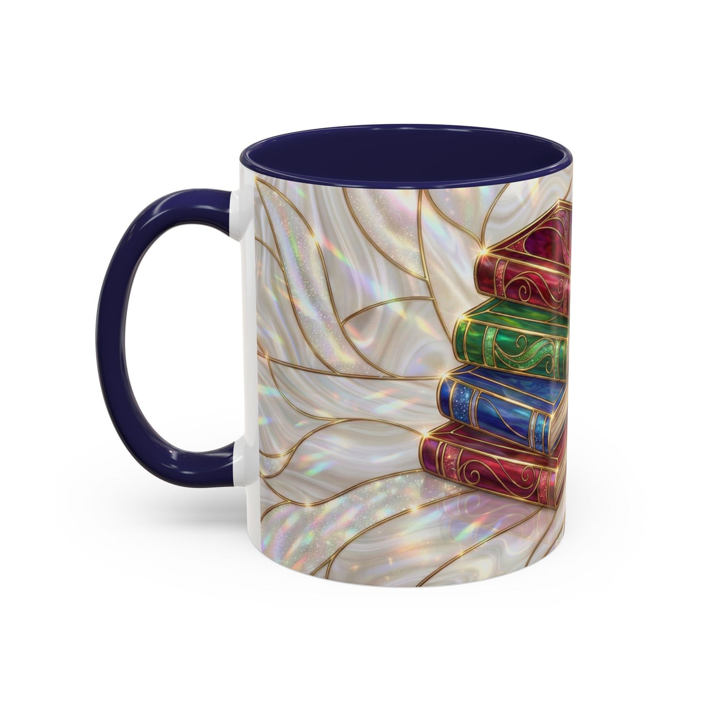 Book Lover Coffee Mug, Stained Glass Books Mug, Reading Gift For Bookworms, Library Aesthetic Mug, Booktok Mug, Ceramic Coffee Cup