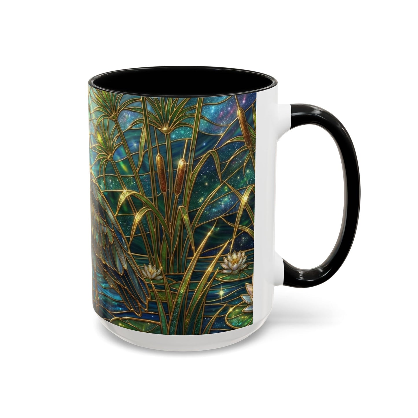 Shoebill Stork Mug, Stained Glass Bird Art, Prehistoric Animal Gift, Swamp Nature Coffee Cup, Galaxy Night, Ornithology Lover Present