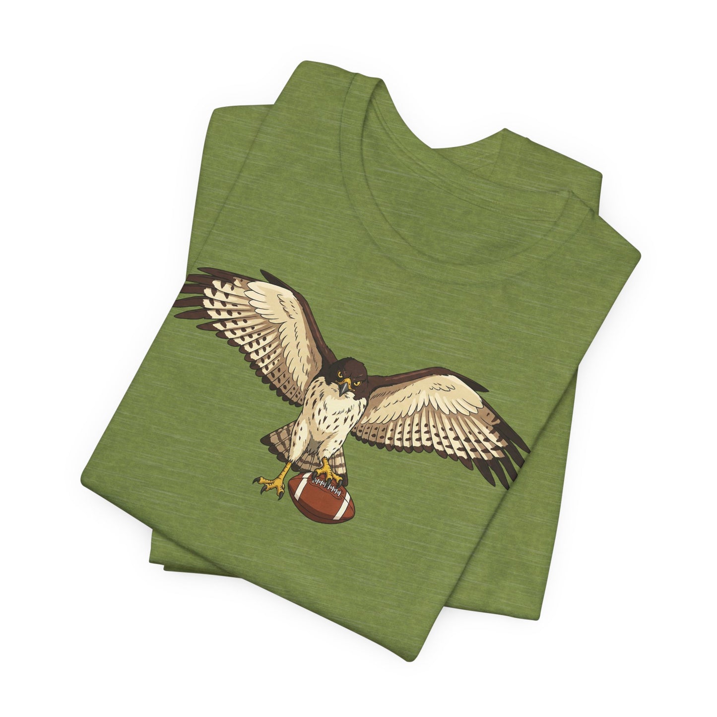Hawk Football Shirt, Hawk Holding Football T Shirt, Football Mascot Tee, Bird Of Prey Shirt, Sports Fan Gift, Game Day Hawk Tee