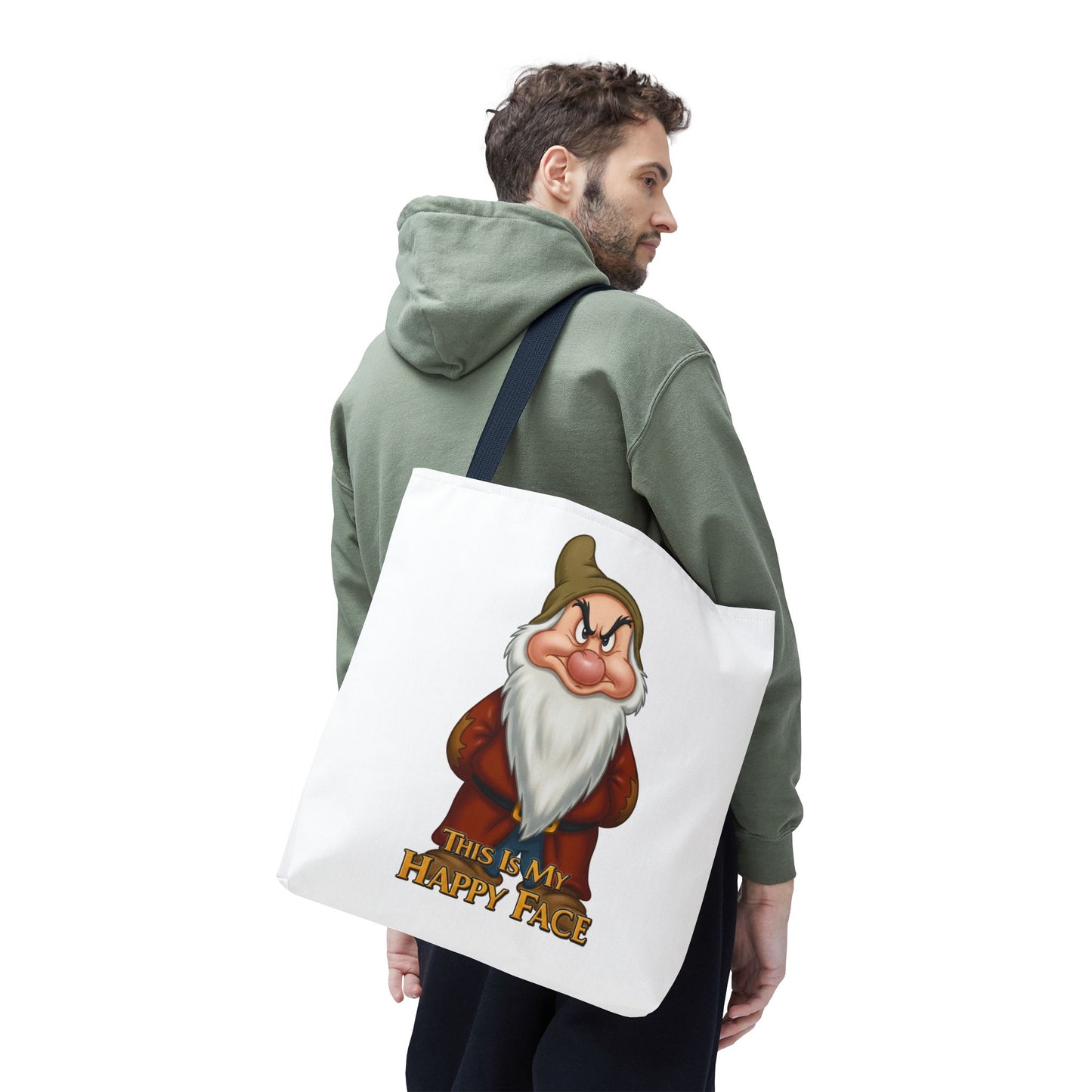 Grumpy Dwarf Tote Bag - "This Is My Happy Face"