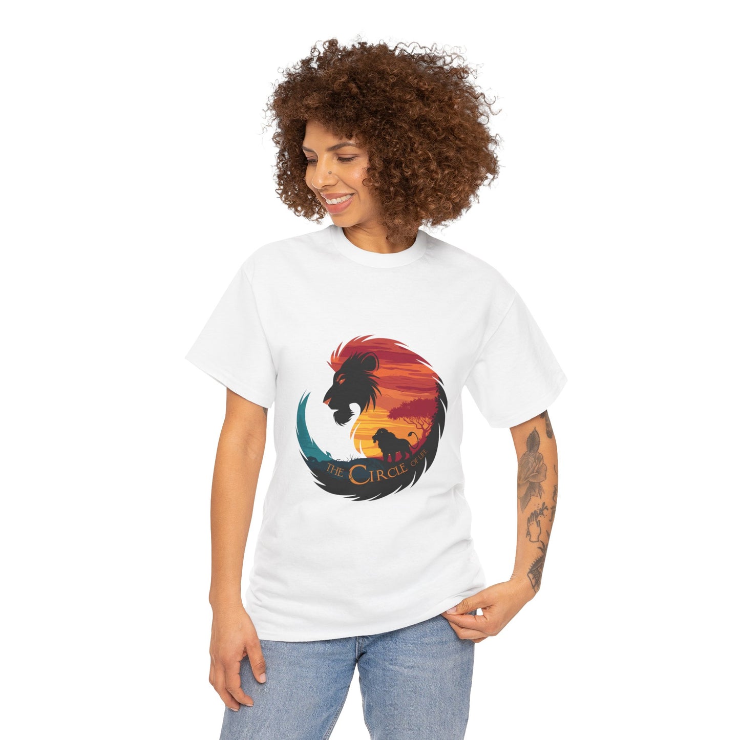 The Circle of Life Lion Shirt – Sunset Safari Wildlife Graphic Tee – Inspirational Nature T-Shirt for Animal Lovers & Adventure Fans