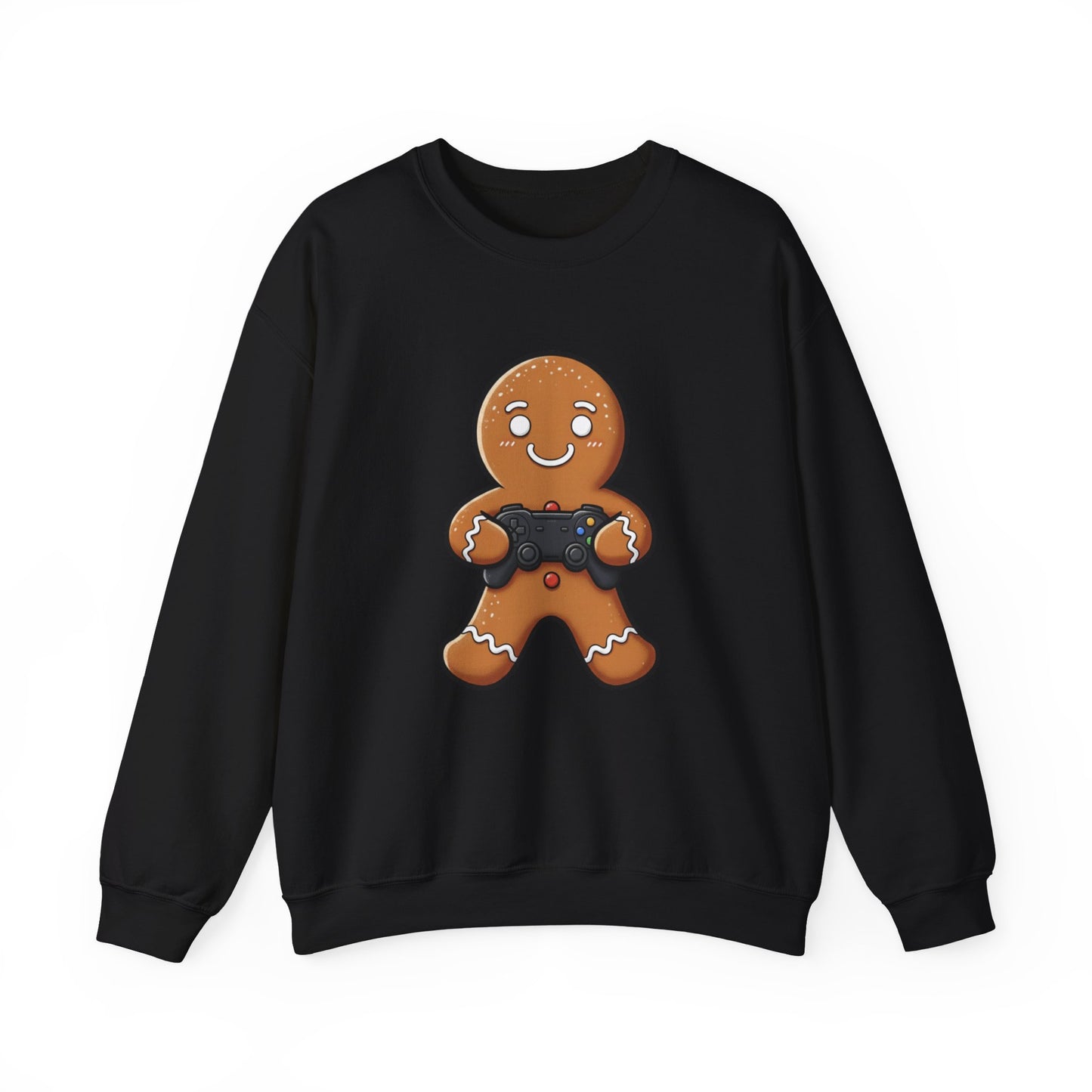 Gamer Gingerbread Sweatshirt | Funny Christmas Sweater | Cute Holiday Crewneck for Gamers | Cozy Unisex Winter Gift