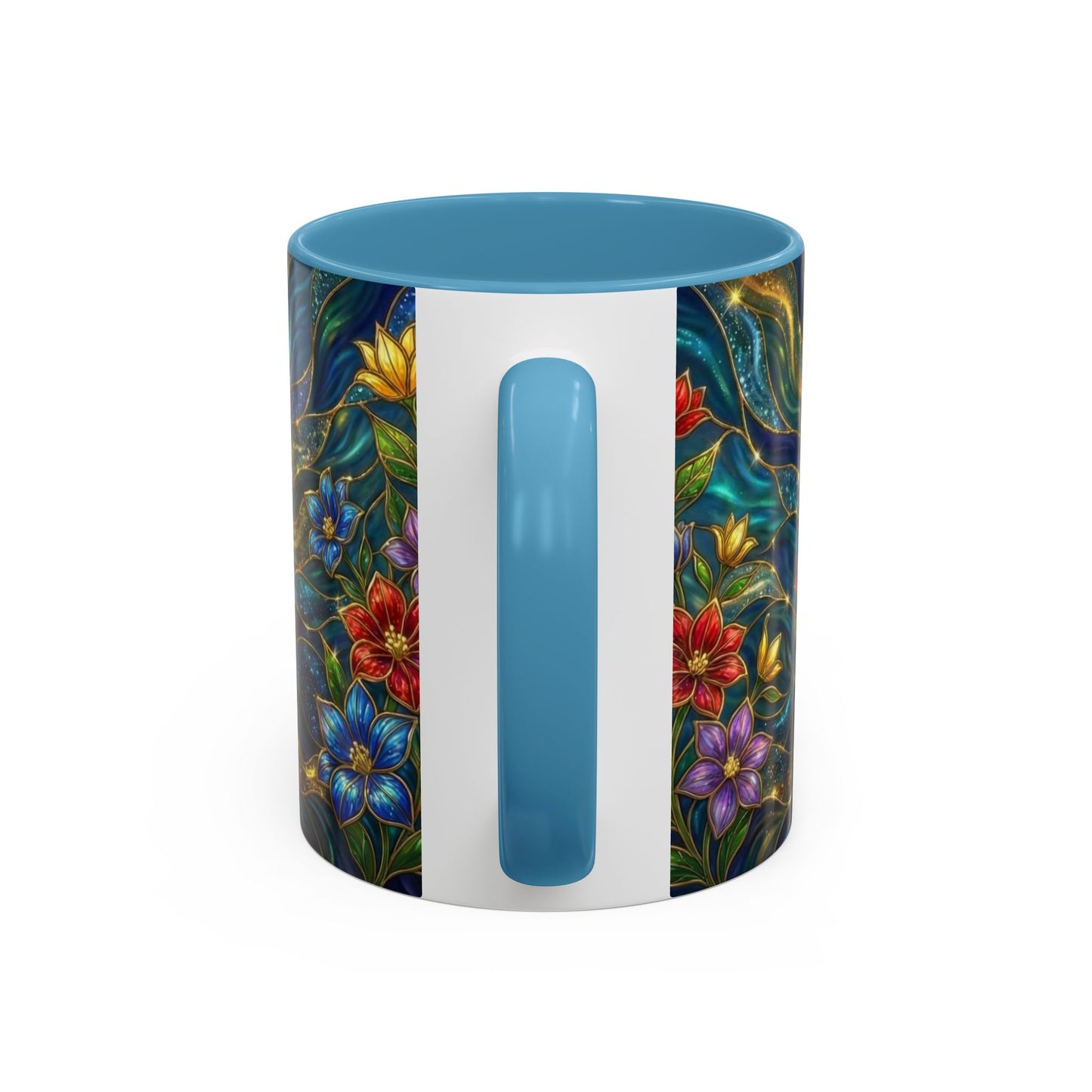 Guitar Coffee Mug, Stained Glass Guitar Art Mug, Music Lover Gift, Floral Acoustic Guitar Mug, Ceramic Coffee Cup, Unique Musician Gift, 11oz