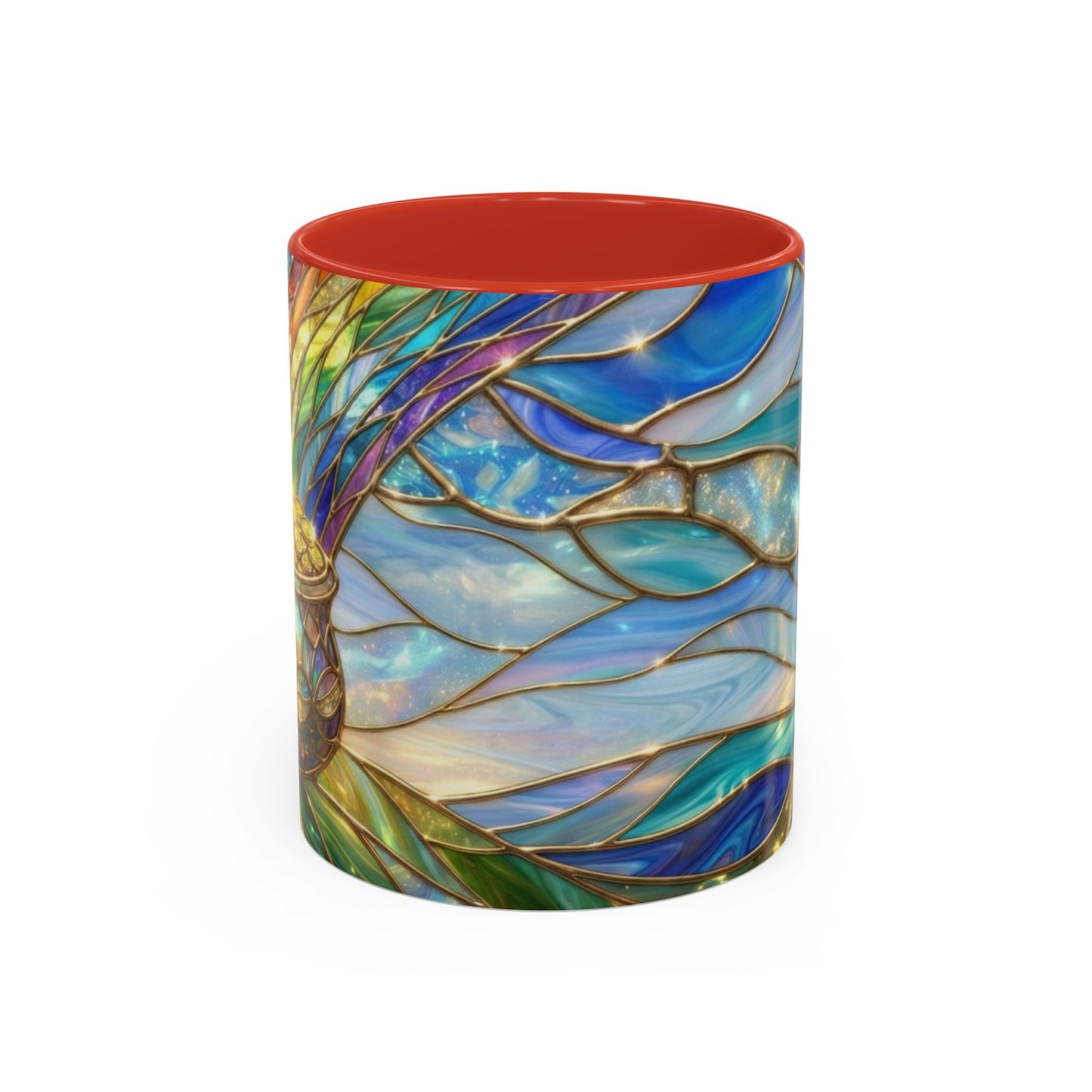Stained Glass Rainbow Mug, Pot Of Gold Coffee Cup, St Patricks Day Gift, Magical Fantasy Tea Cup, Lucky Irish Leprechaun, Colorful Art