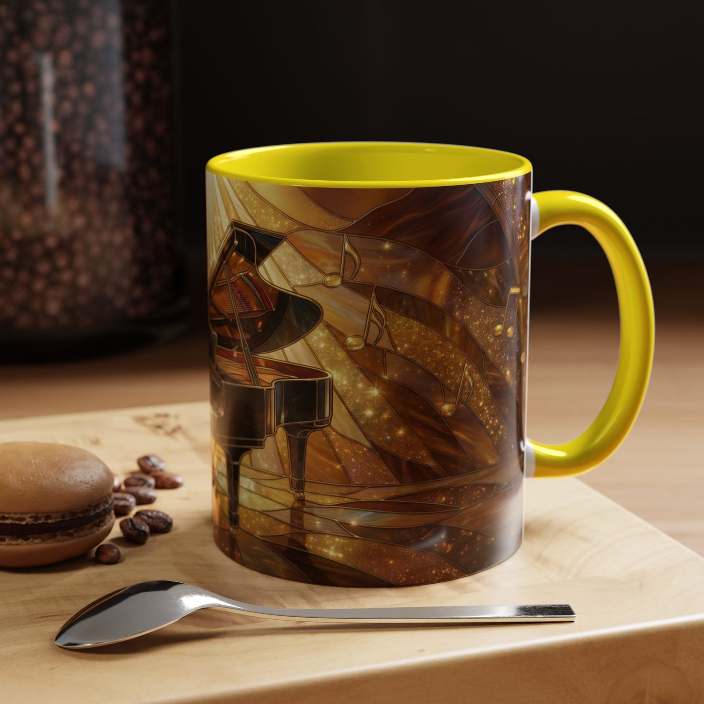 Stained Glass Piano Mug, Grand Piano Coffee Mug, Music Lover Gift Mug, Musician Art Mug, Classical Music Gift, Piano Lover Cup