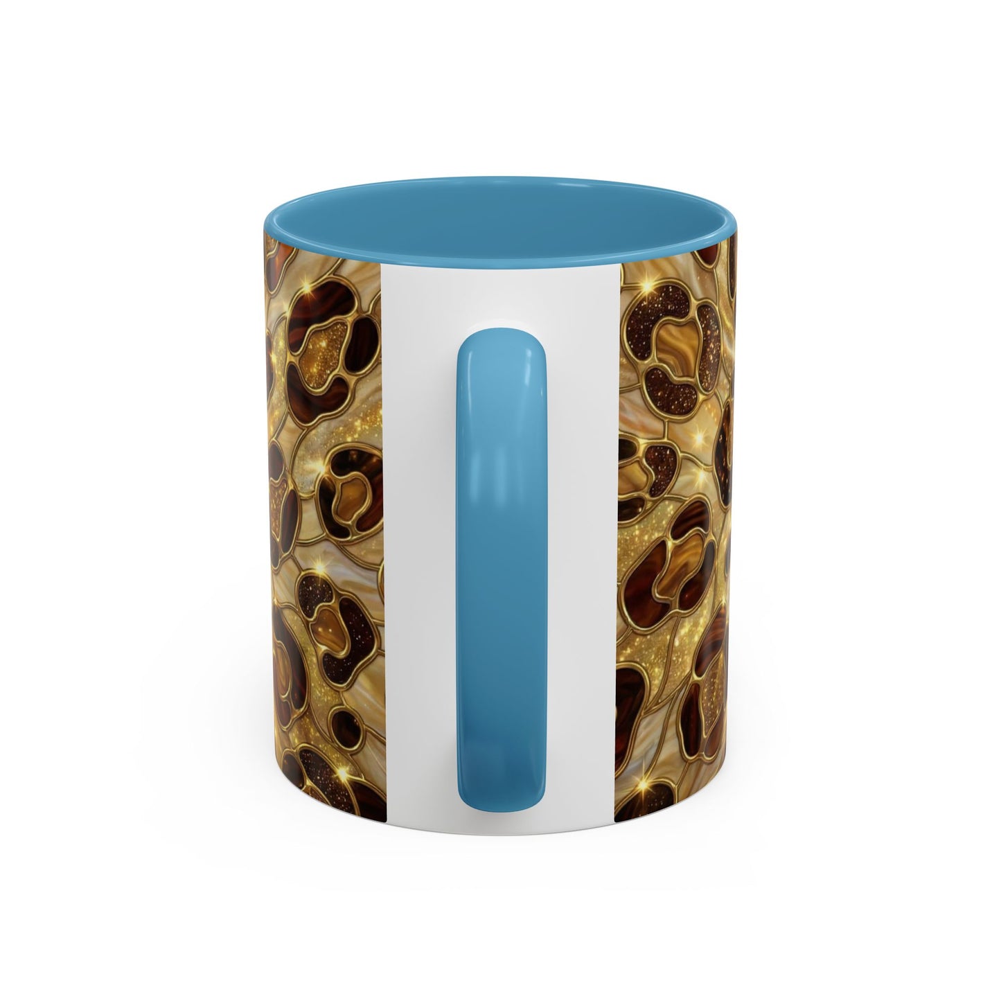 Stained Glass Leopard Print Mug, Gold Cheetah Coffee Cup, Luxury Animal Print Gift, Glam Mosaic Tea Mug, Trendy Desk Decor For Her Gifts