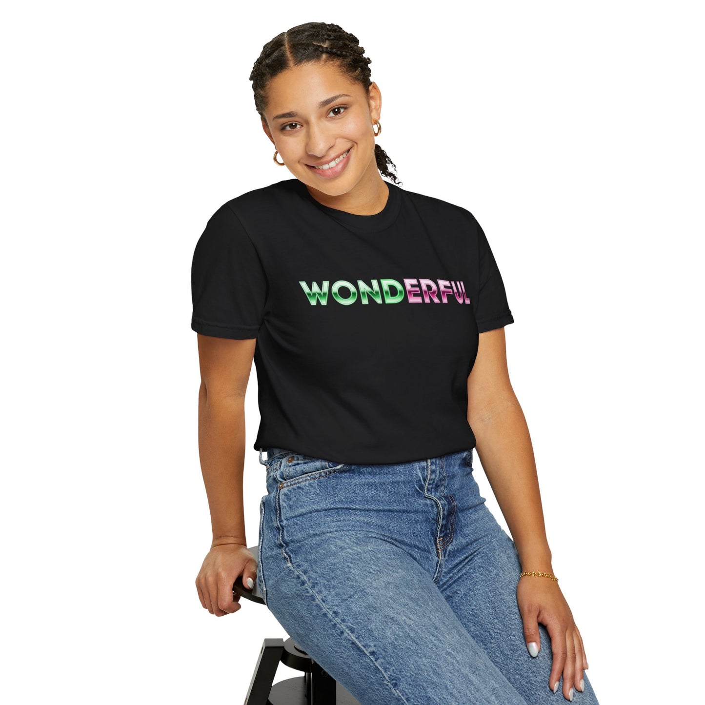 Wonderful Broadway Inspired T-Shirt, Musical Theater Graphic Tee, Green And Pink Gradient Shirt, Unisex Gift For Fans And Performers