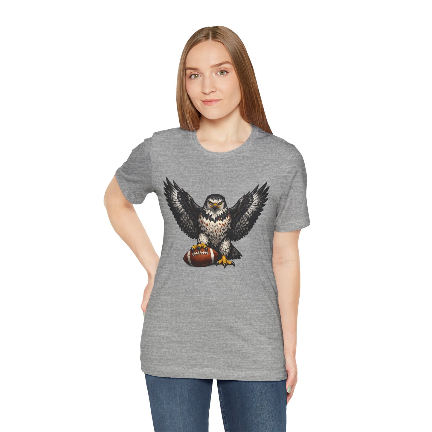 Hawk Football Shirt, Hawk Holding Football T Shirt, Hawk Mascot Tee, Football Bird Of Prey Shirt, Game Day Sports Tee, Hawk Fan Gift