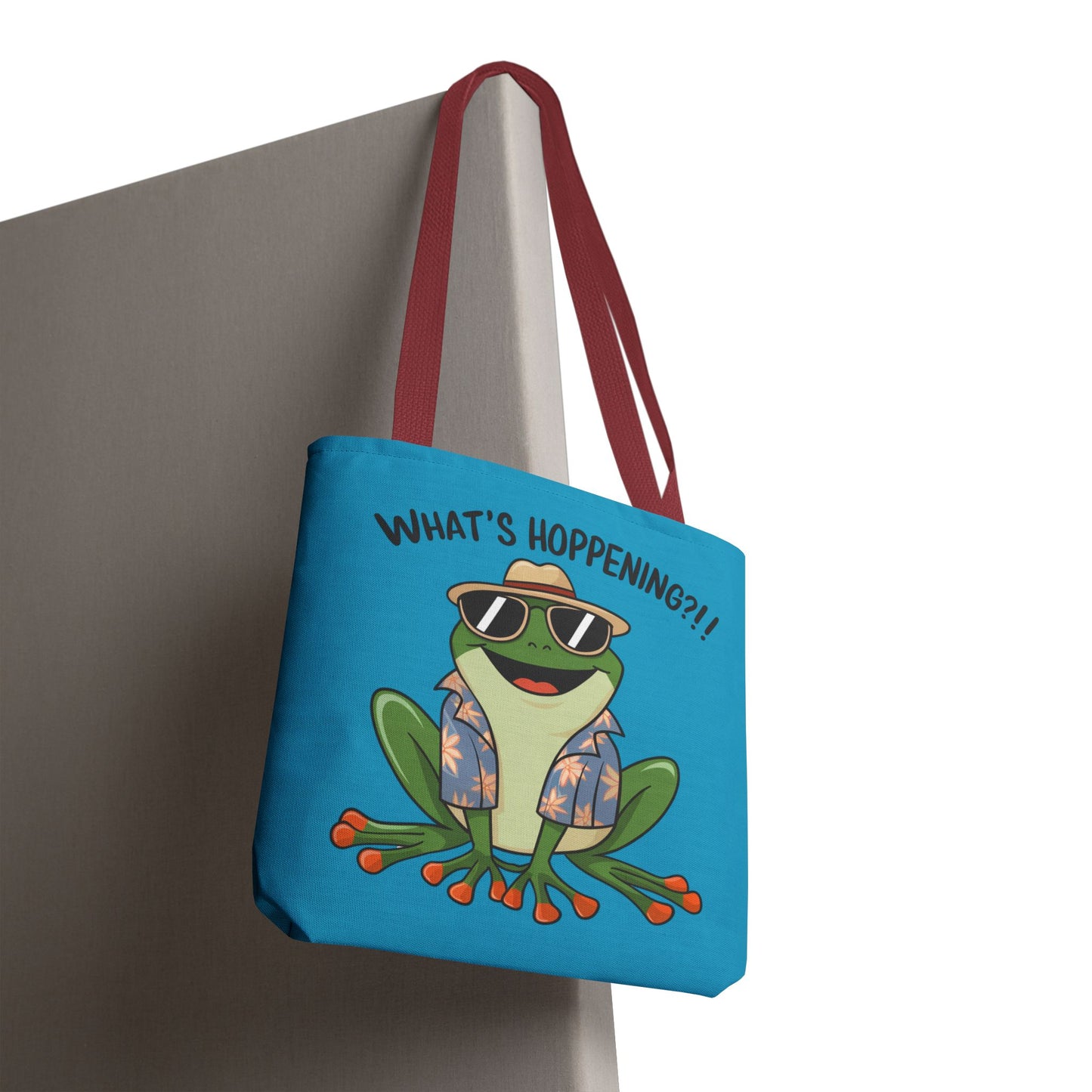 Frog Tote Bag - What's Hoppening Pun Design