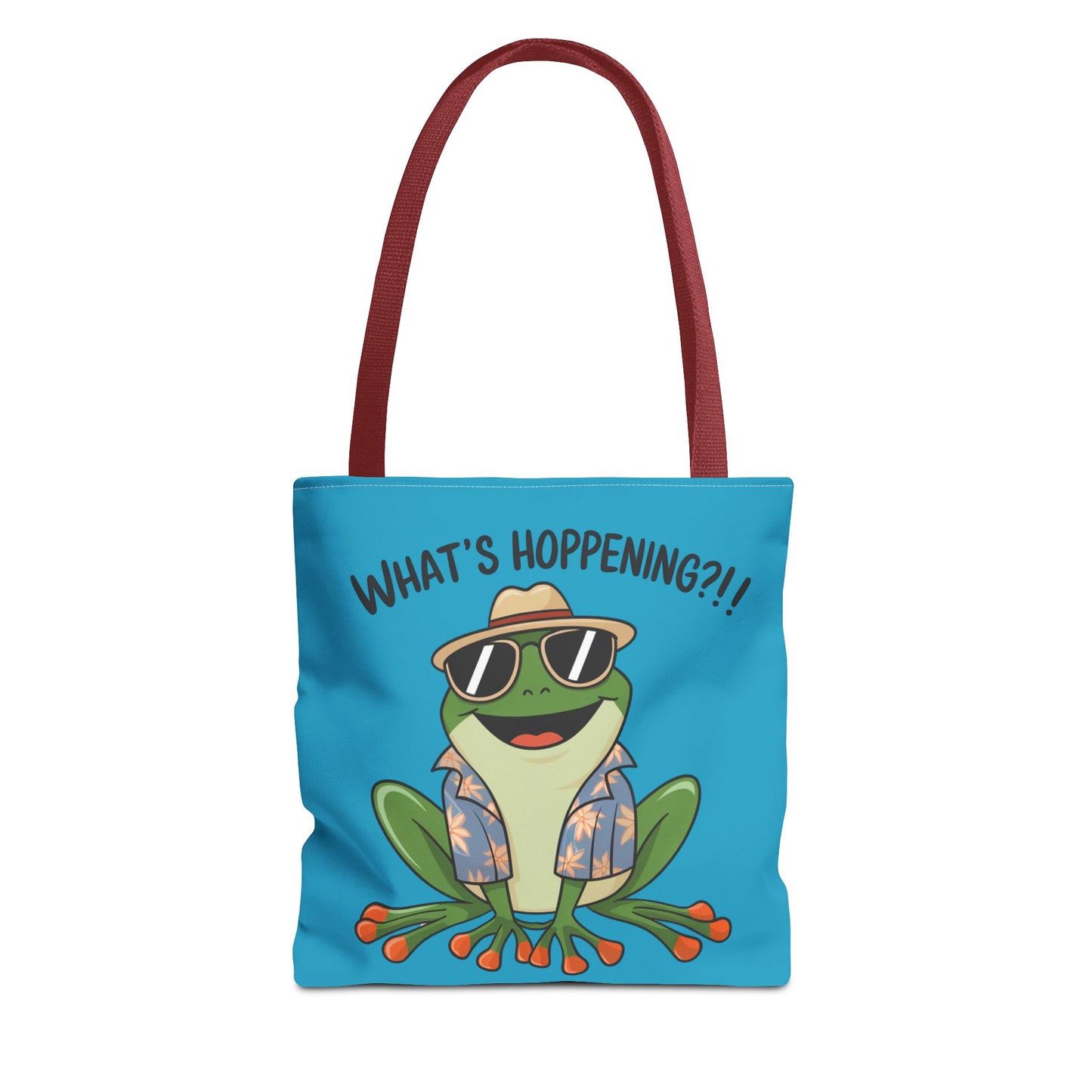 Frog Tote Bag - What's Hoppening Pun Design